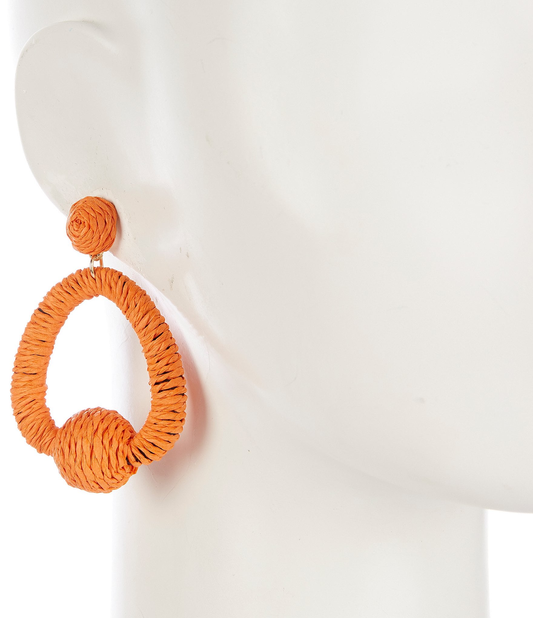 Natasha Accessories Thread Doorknocker Drop Statement Earrings