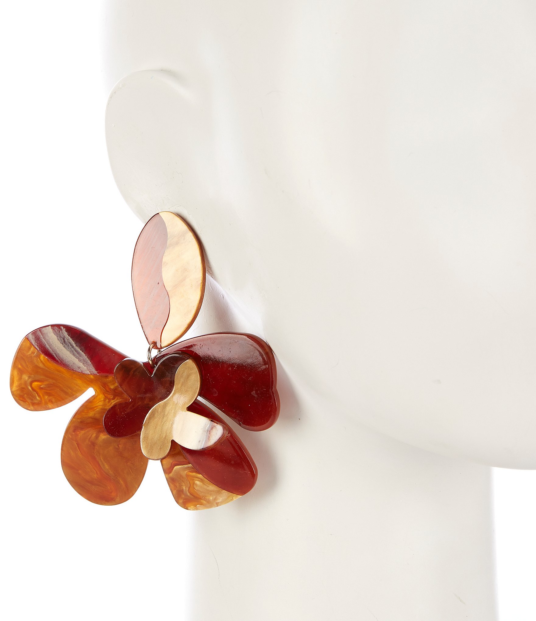 Natasha Accessories XL Resin Flower Statement Drop Earrings