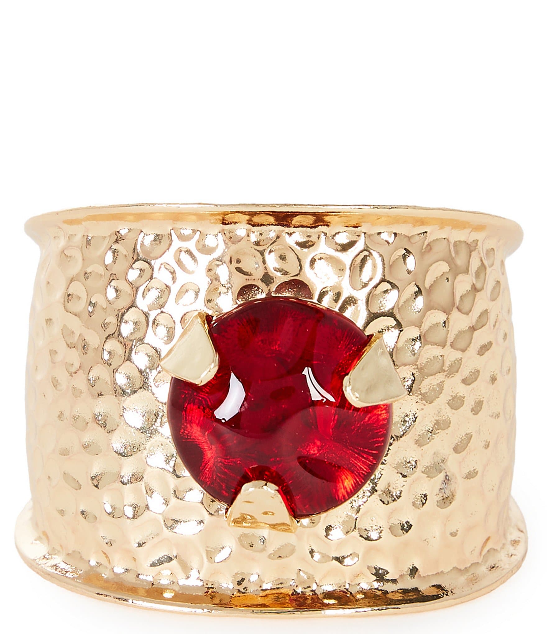 Natasha Accessories XL Stone Metal Statement Cuff Bracelet