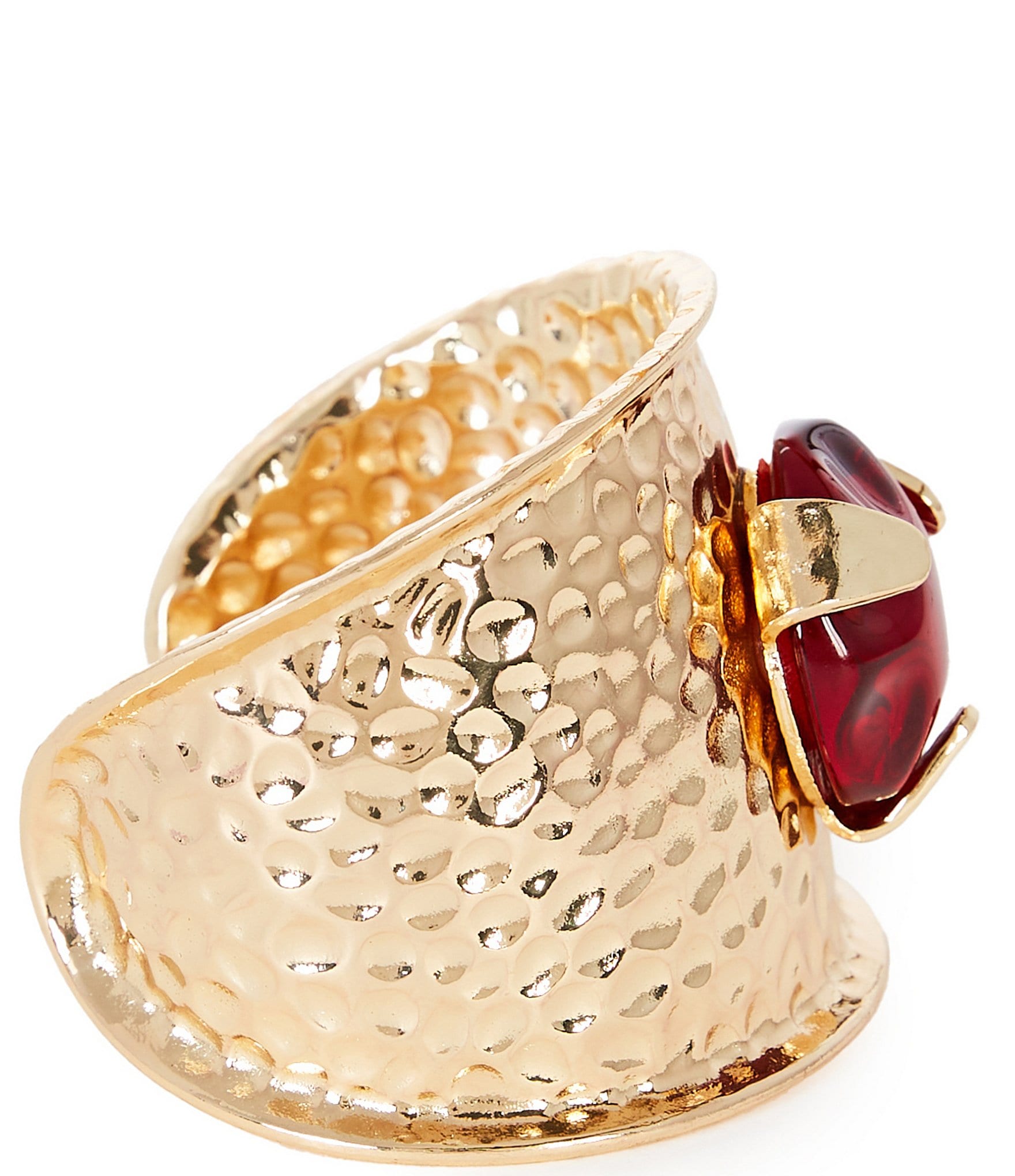Natasha Accessories XL Stone Metal Statement Cuff Bracelet