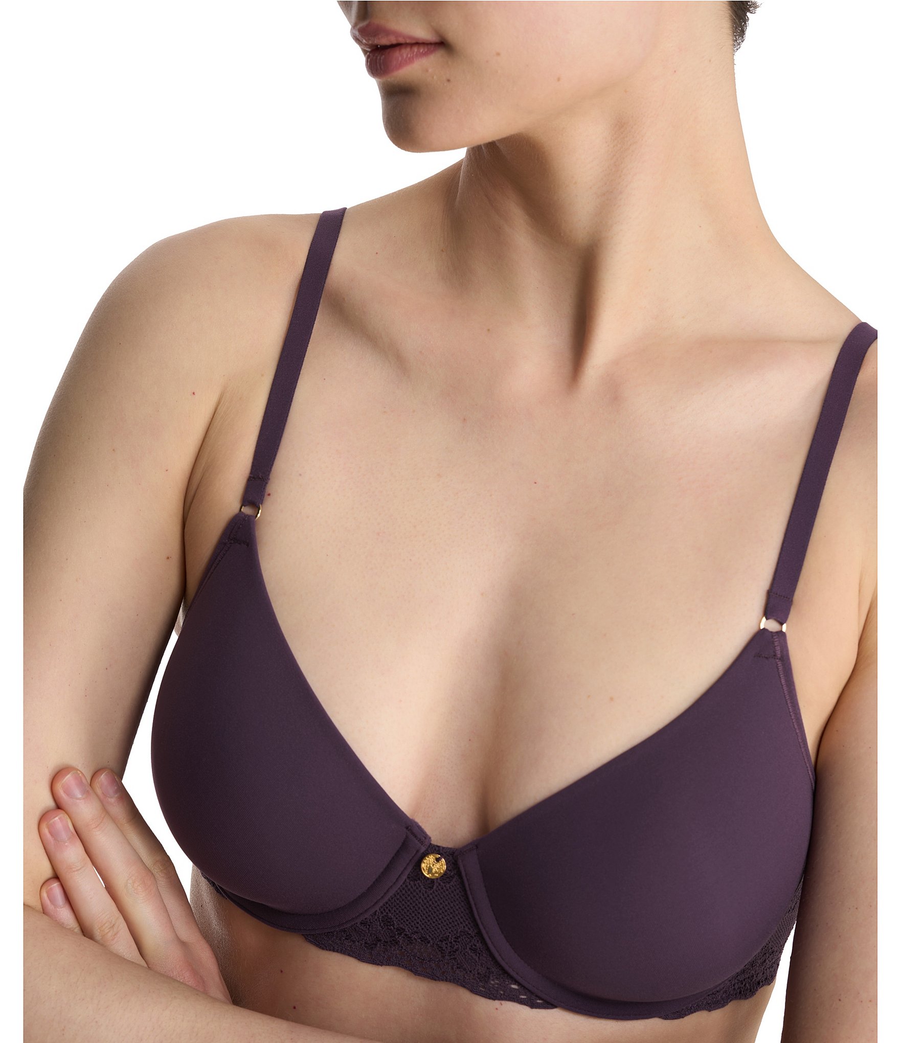 Natori Bliss Perfection Contour Underwire Lace Trim T-Shirt Bra