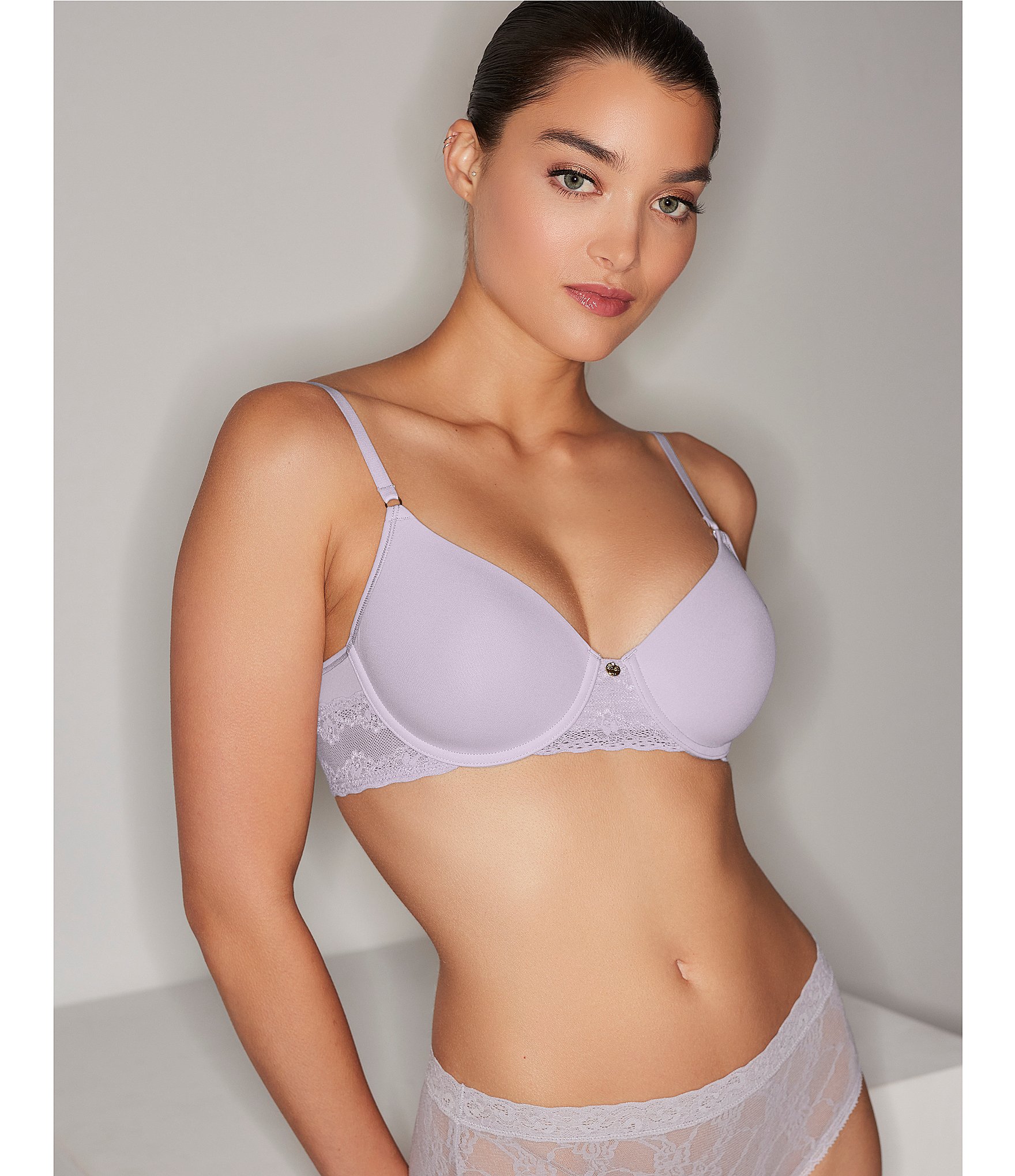 Natori Bliss Perfection Contour Underwire Lace Trim T-Shirt Bra