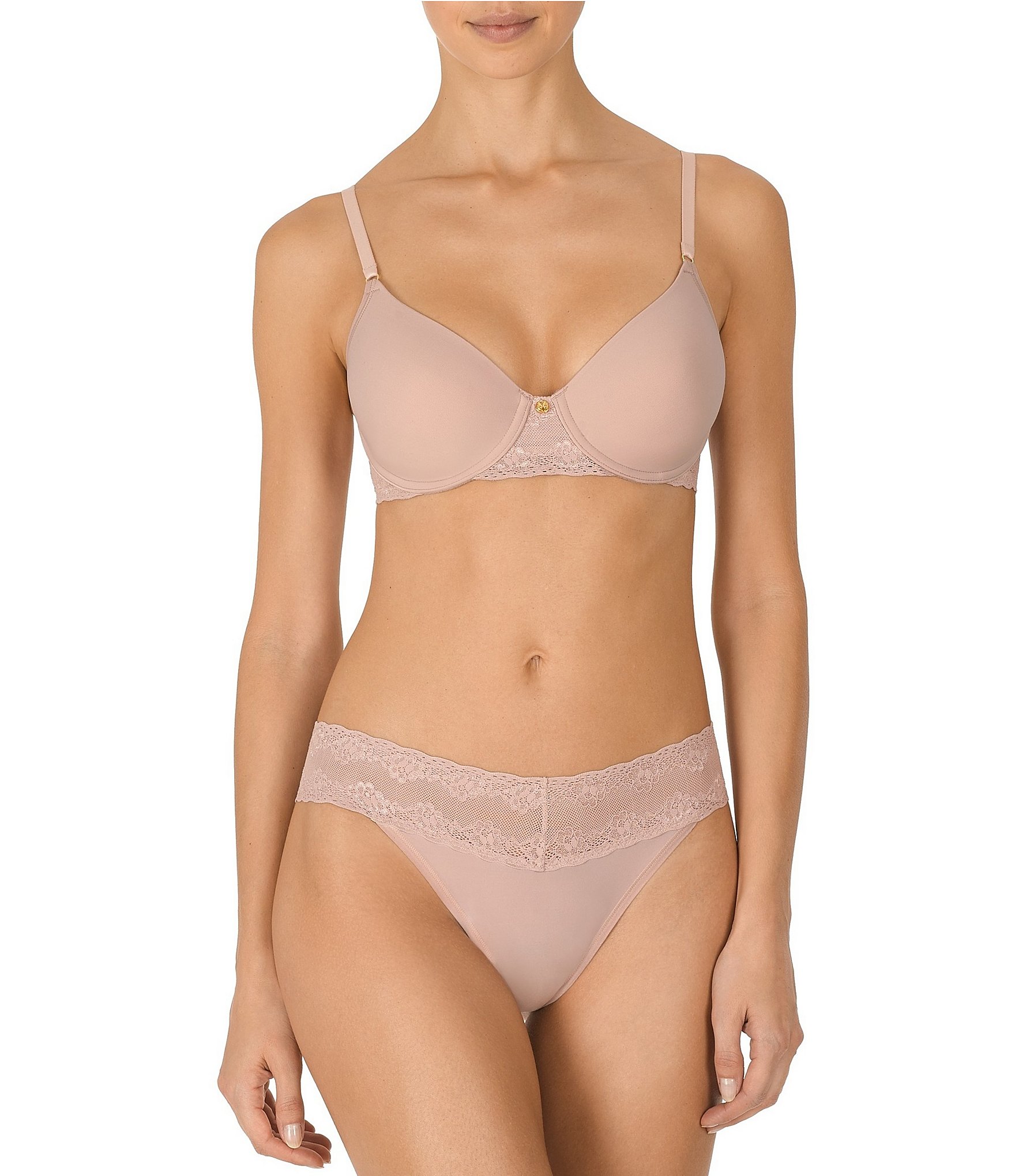 Natori Bliss Perfection Contour Underwire Lace Trim T-Shirt Bra