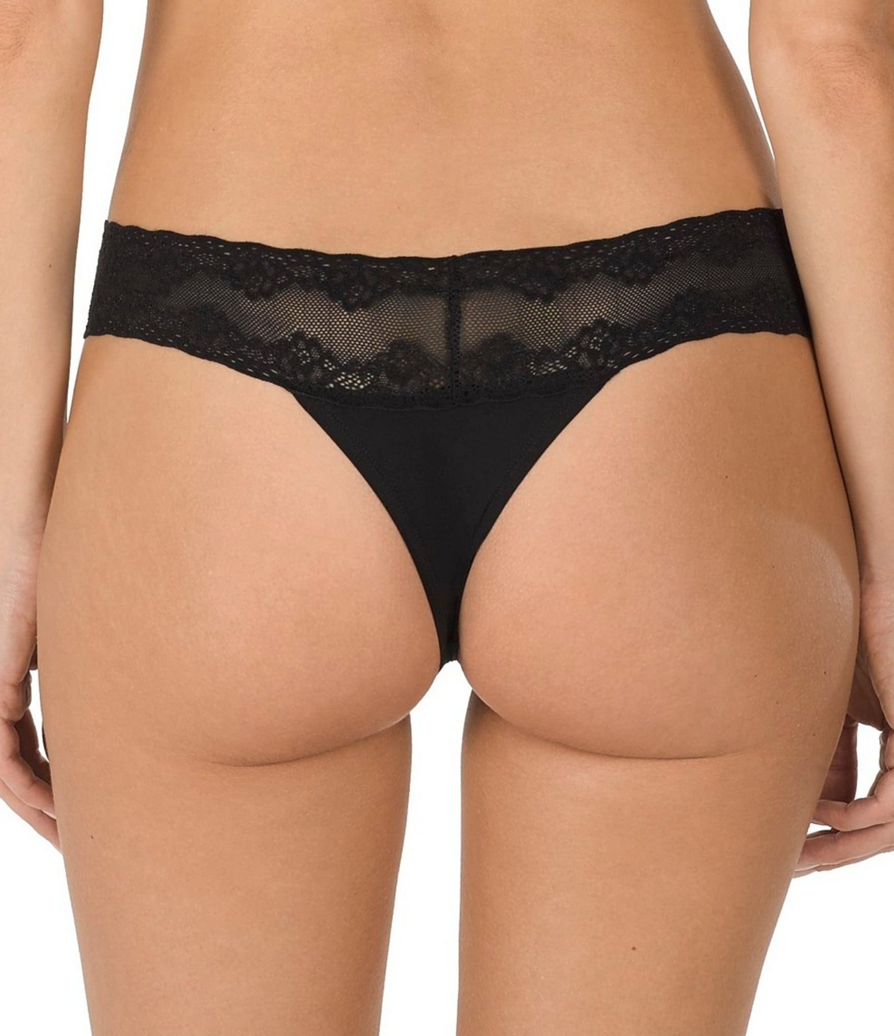 Natori Bliss Perfection Lace Trim Thong 3-Pack