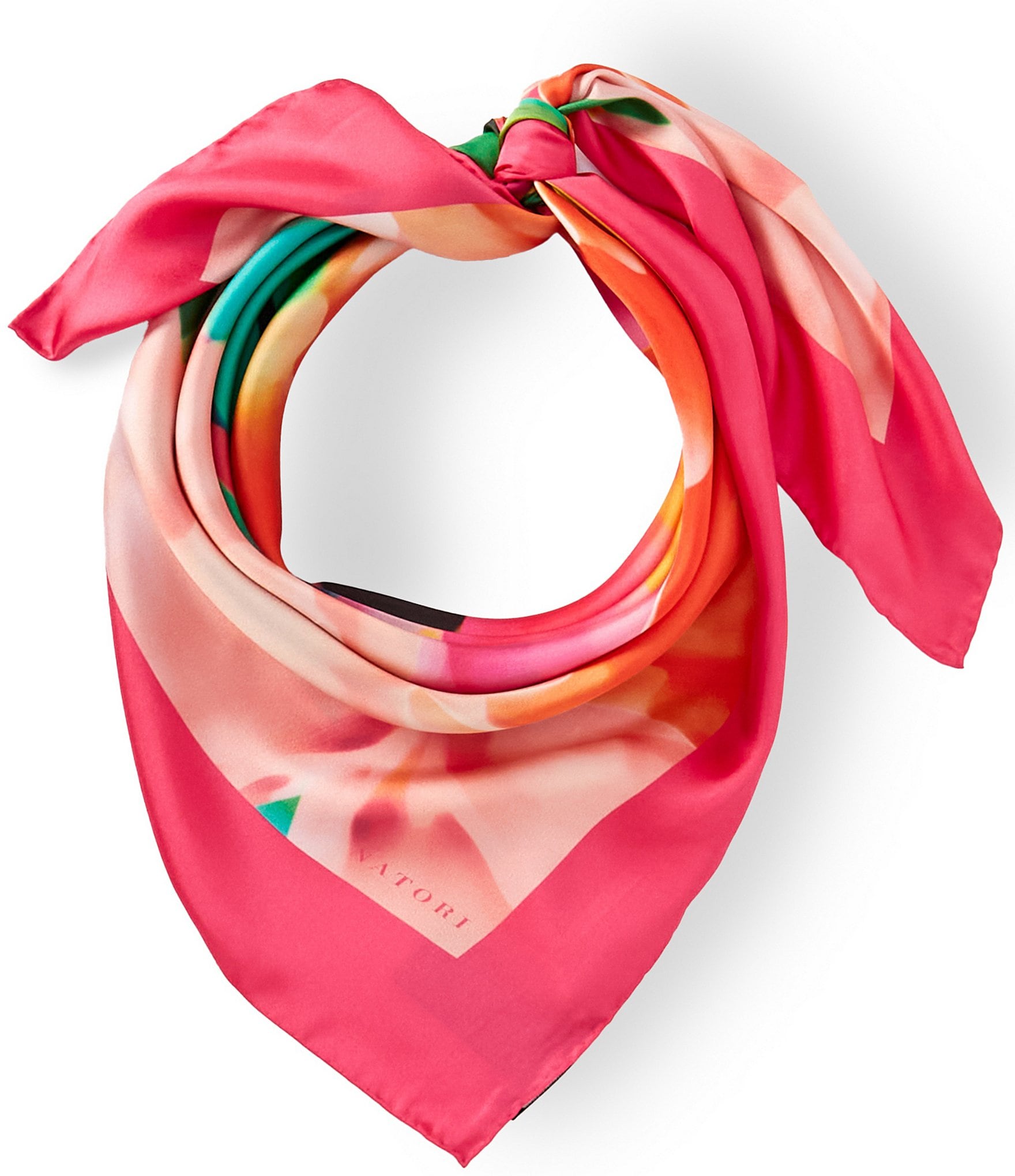 Natori Garbo Print Silk Square Scarf