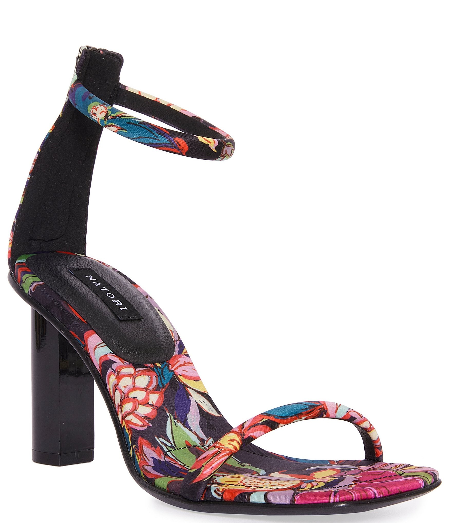 Wild Diva Womens Heels Size 7.5 Floral Print Ankle Strap Block Heel Sandals.  | eBay