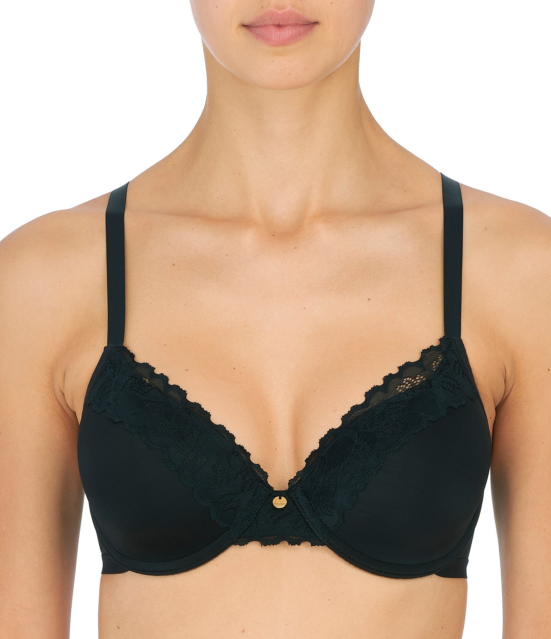 Natori Hidden Glamour Full-Busted U-Back Lace-Trimmed Contour Underwire Bra