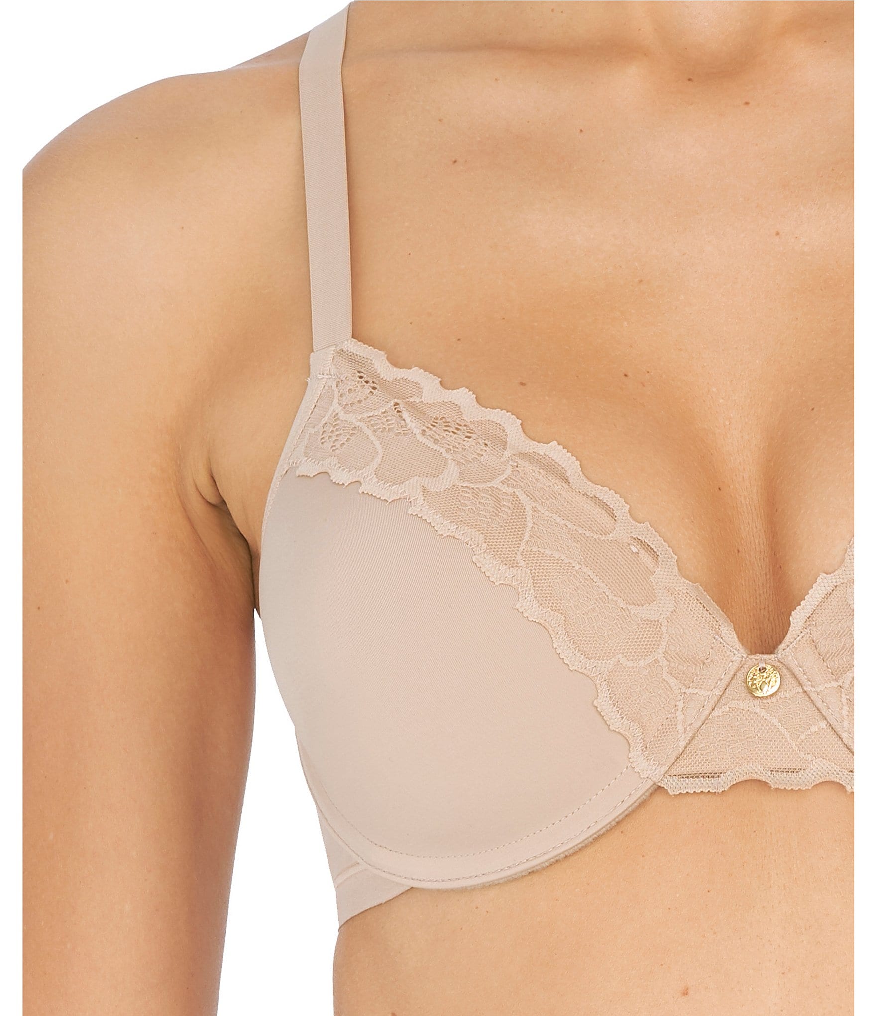 Natori Hidden Glamour Full-Busted U-Back Lace-Trimmed Contour Underwire Bra