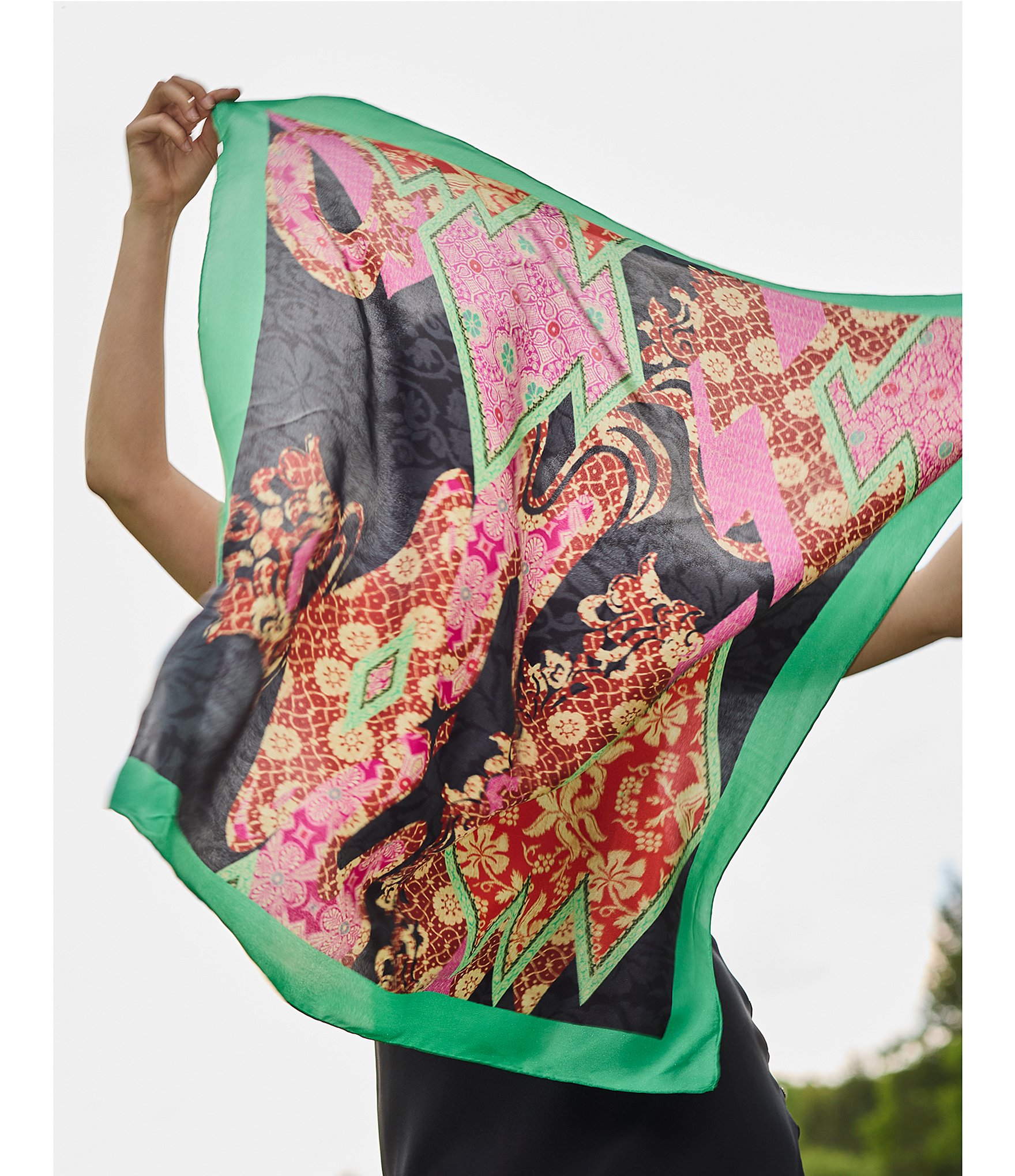 Natori Mikado Print Silk Square Scarf