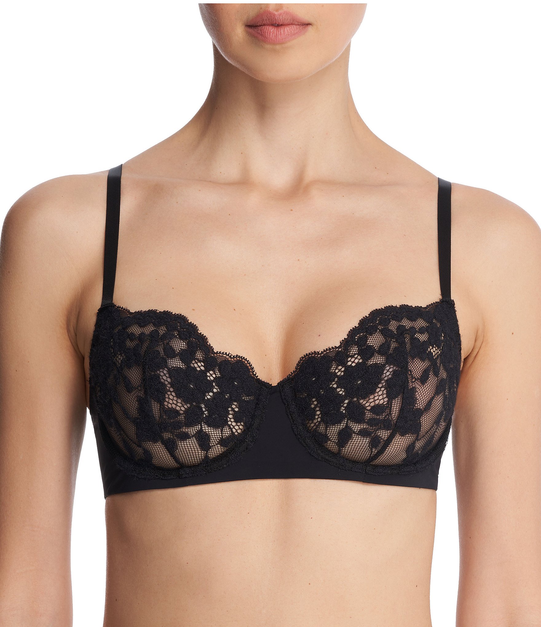 Victorias Secret,Transparent Unlined LONG bra-COLOR BLACK size 34D