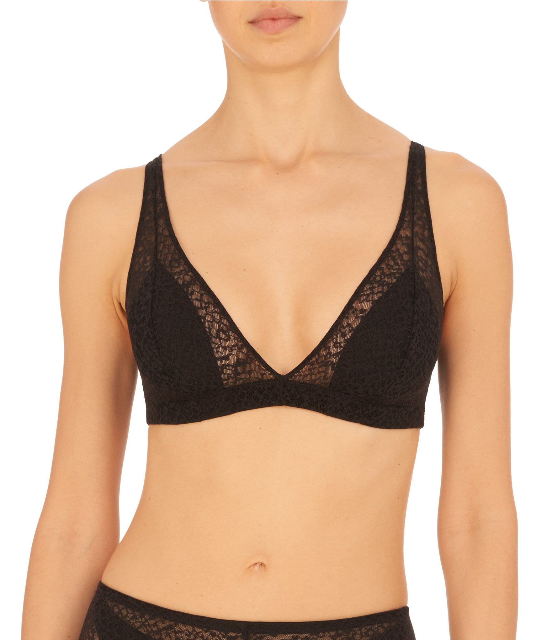 b.tempt'd by Wacoal Inspired Eyelet Halter Perforated Lace Wireless Bralette