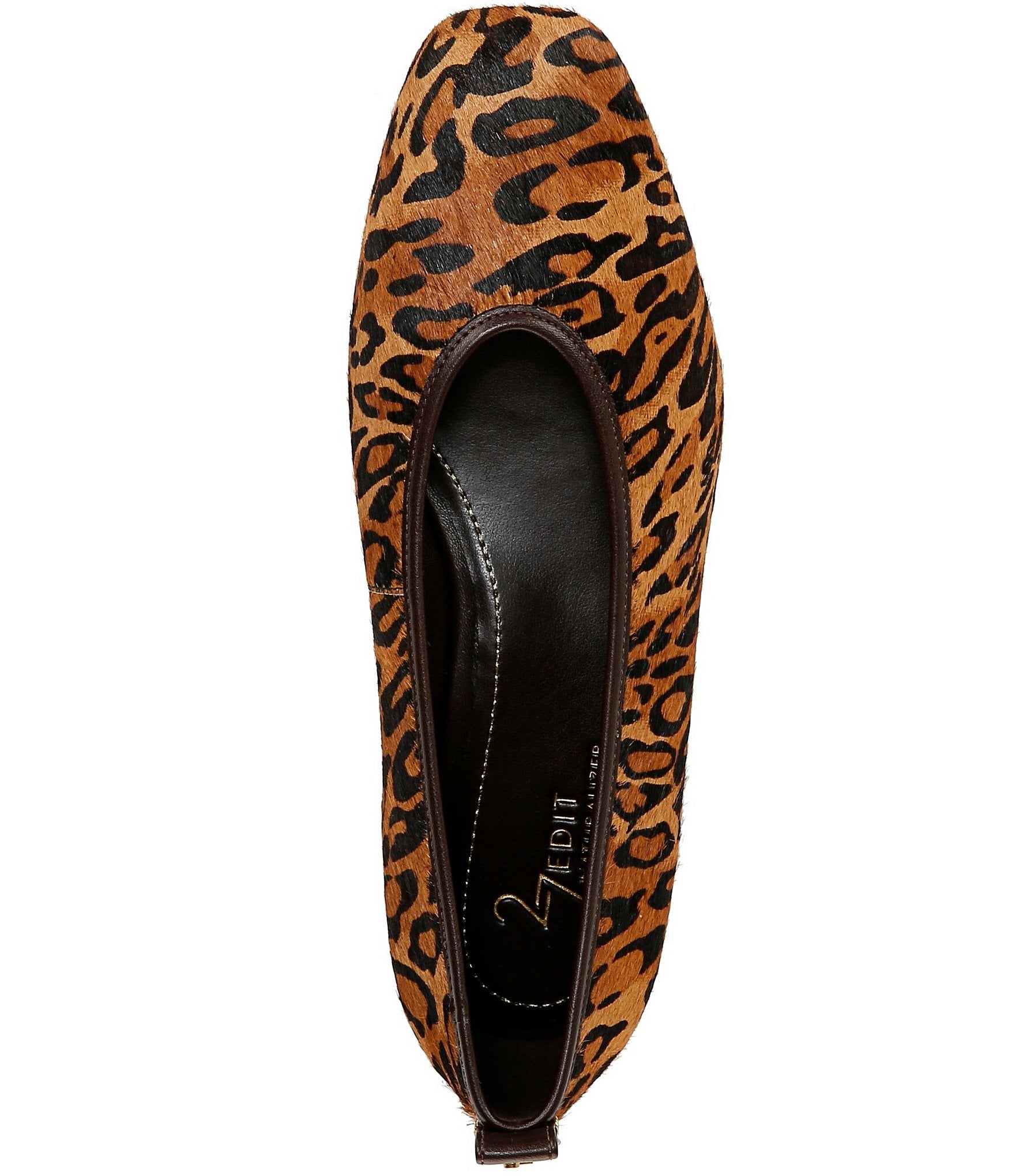 Naturalizer 27 EDIT Carla Animal Print Leather Square Toe Casual Ballet Flats