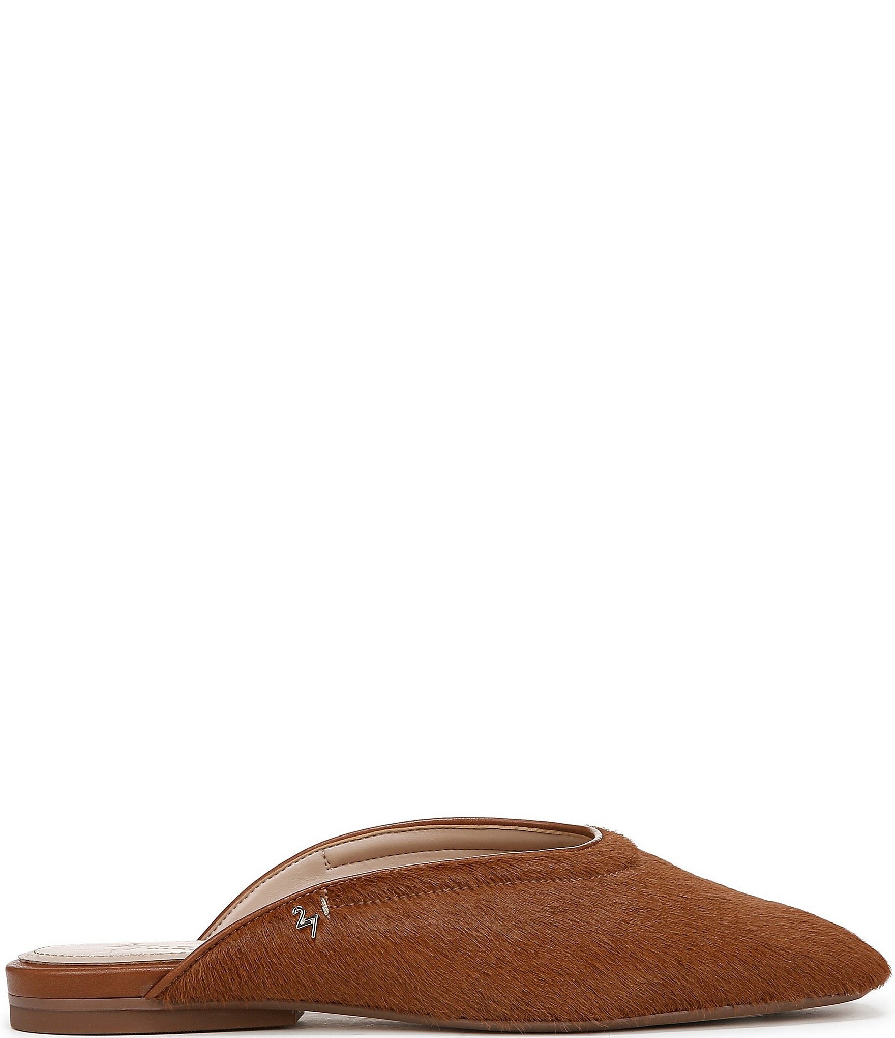 Naturalizer 27 EDIT Carla Brahma Hair Square Toe Flat Mules