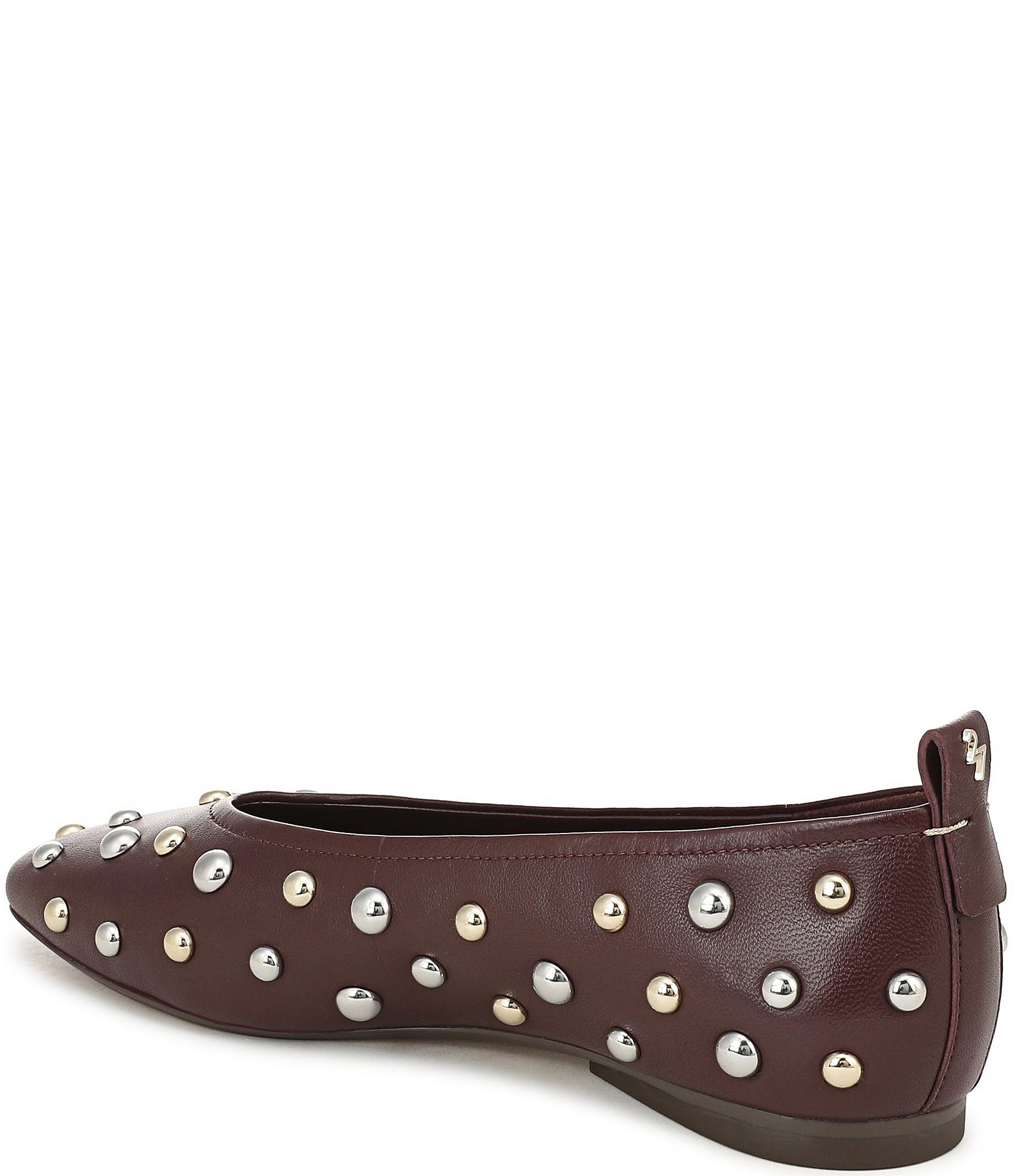 Naturalizer 27 EDIT Carla Stud Leather Square Toe Ballet Flats