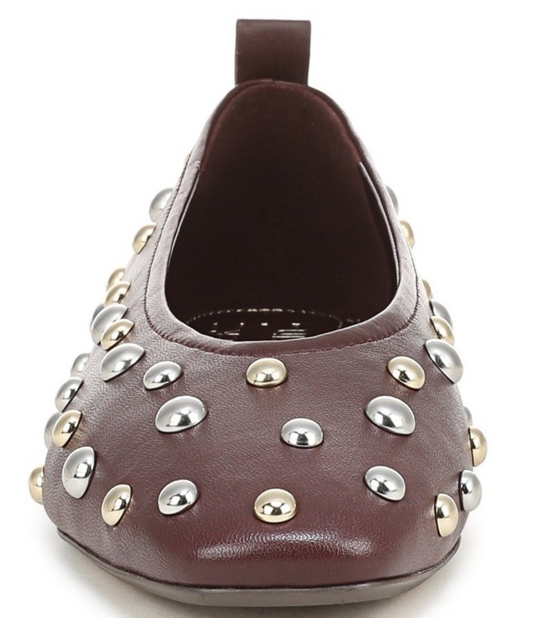 Naturalizer 27 EDIT Carla Stud Leather Square Toe Ballet Flats