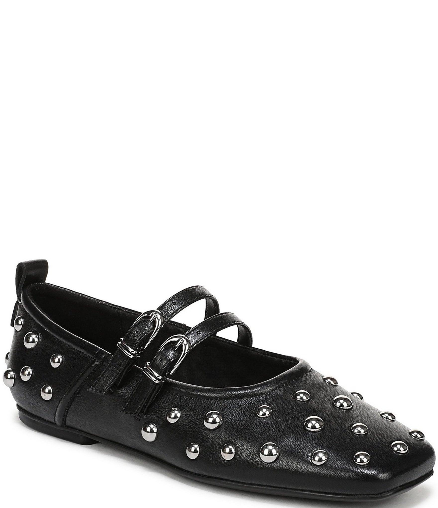 Naturalizer 27 EDIT Dawn Studded Leather Square Toe Mary Jane Flats