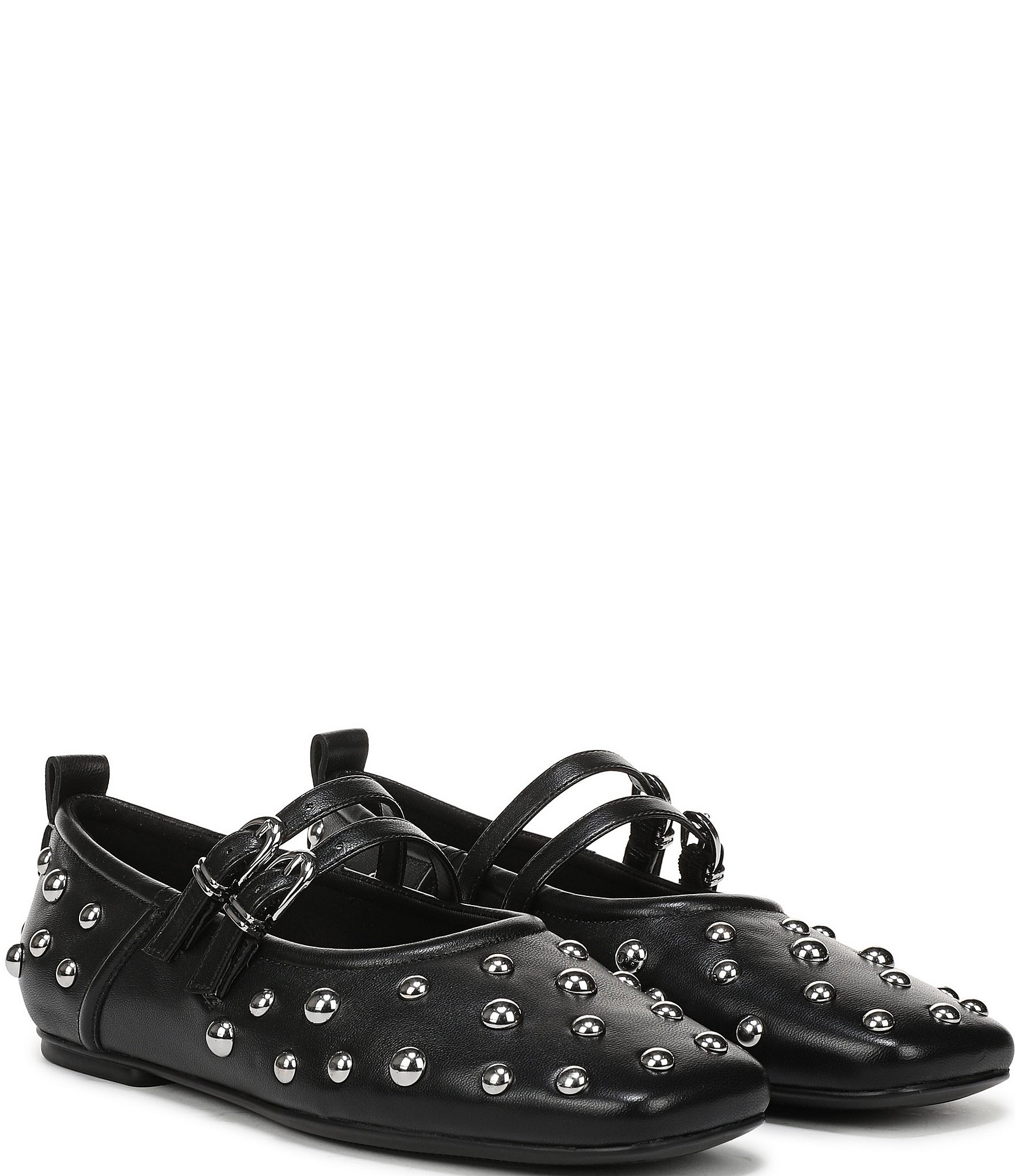 Naturalizer 27 EDIT Dawn Studded Leather Square Toe Mary Jane Flats