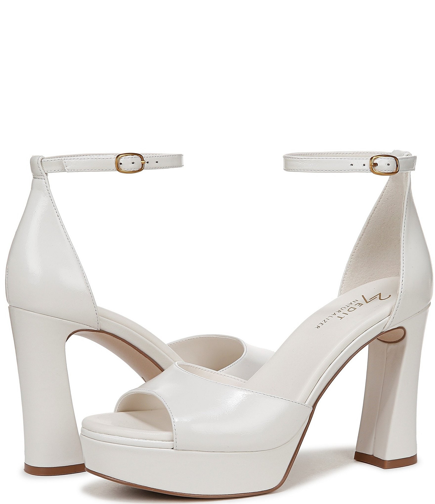 Naturalizer 27 EDIT Delphie Leather Ankle Strap Platform Dress Sandals