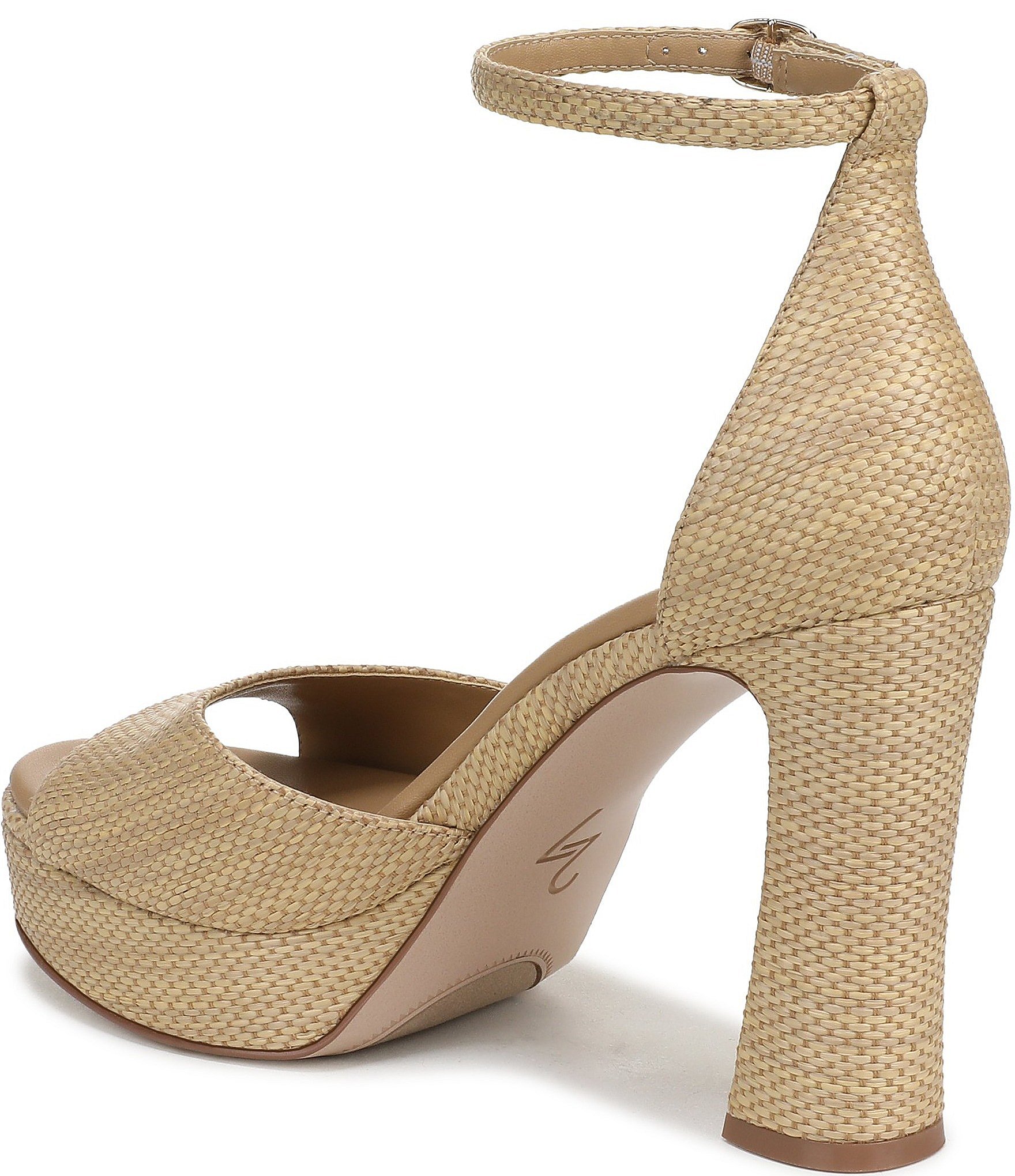 Naturalizer 27 EDIT Delphie Raffia Ankle Wrap Platform Dress Sandals