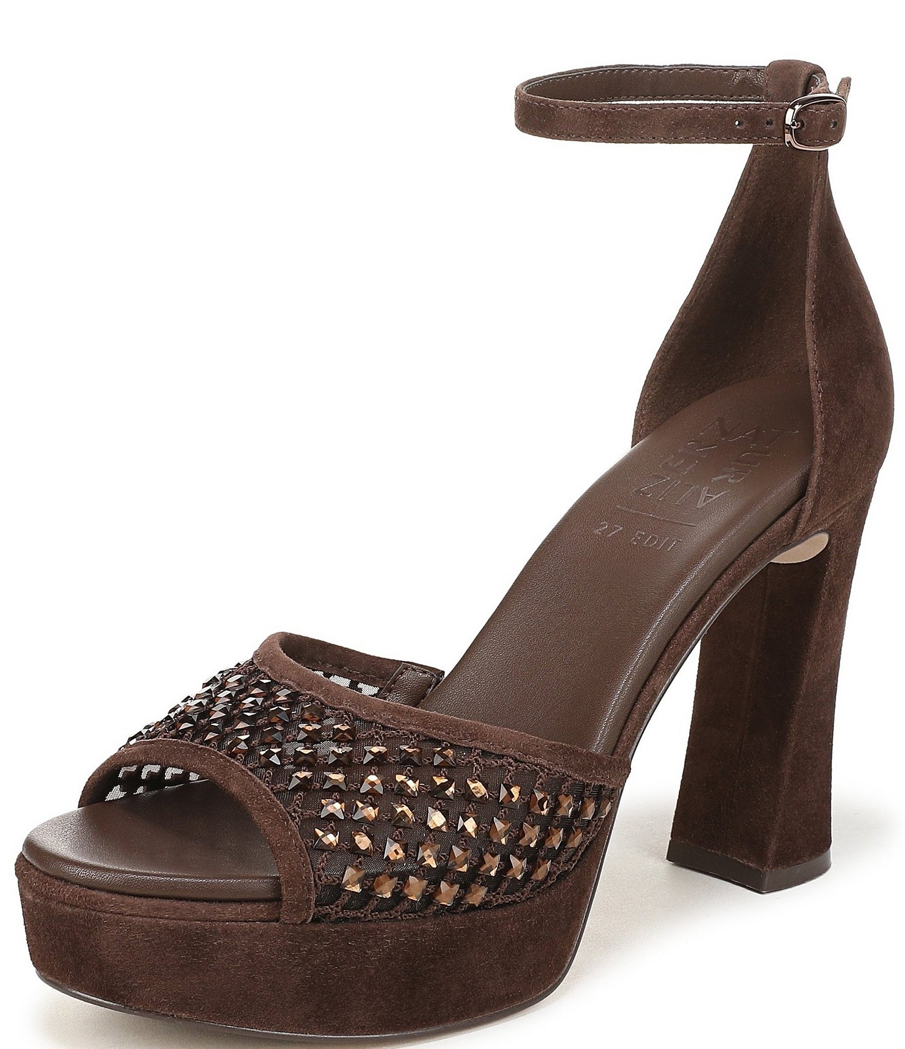 Naturalizer 27 EDIT Delphie Suede Ankle Strap Platform Dress Sandals