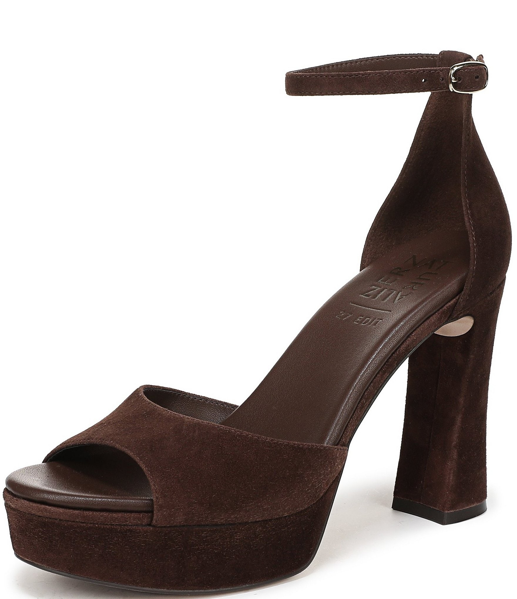 Naturalizer 27 EDIT Delphie Suede Ankle Wrap Platform Dress Sandals