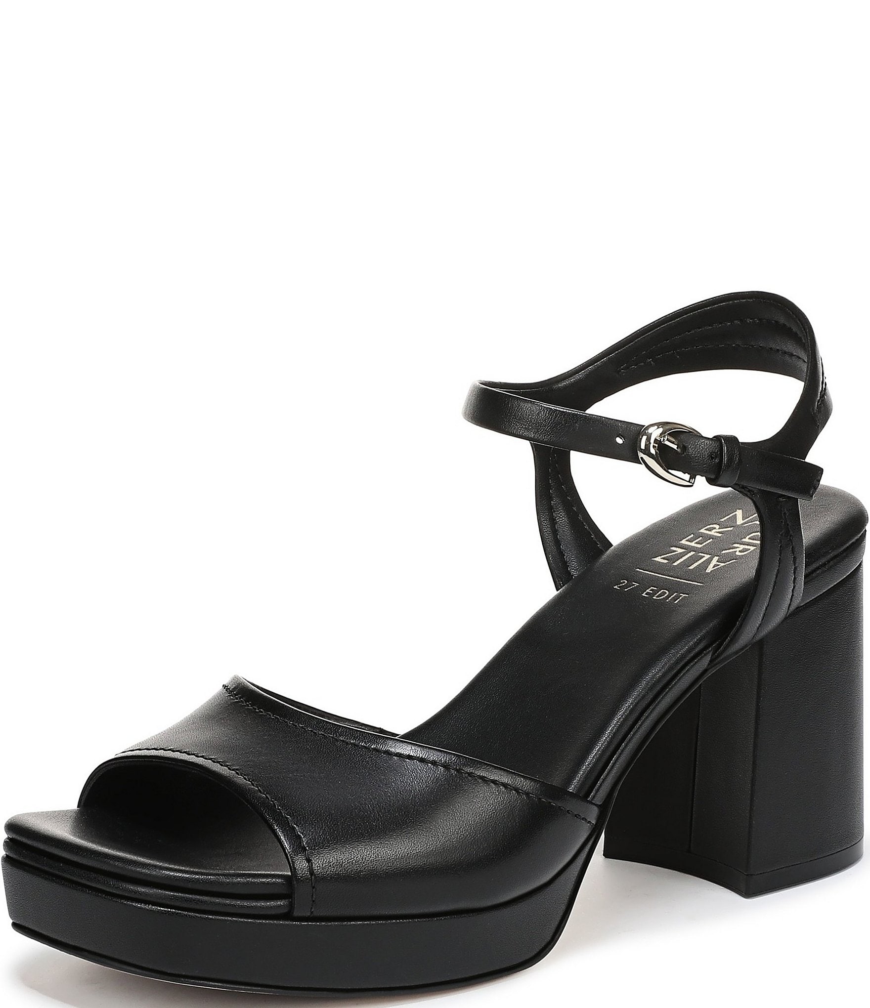 Naturalizer 27 EDIT Paige Leather Platform Block Heel Sandals