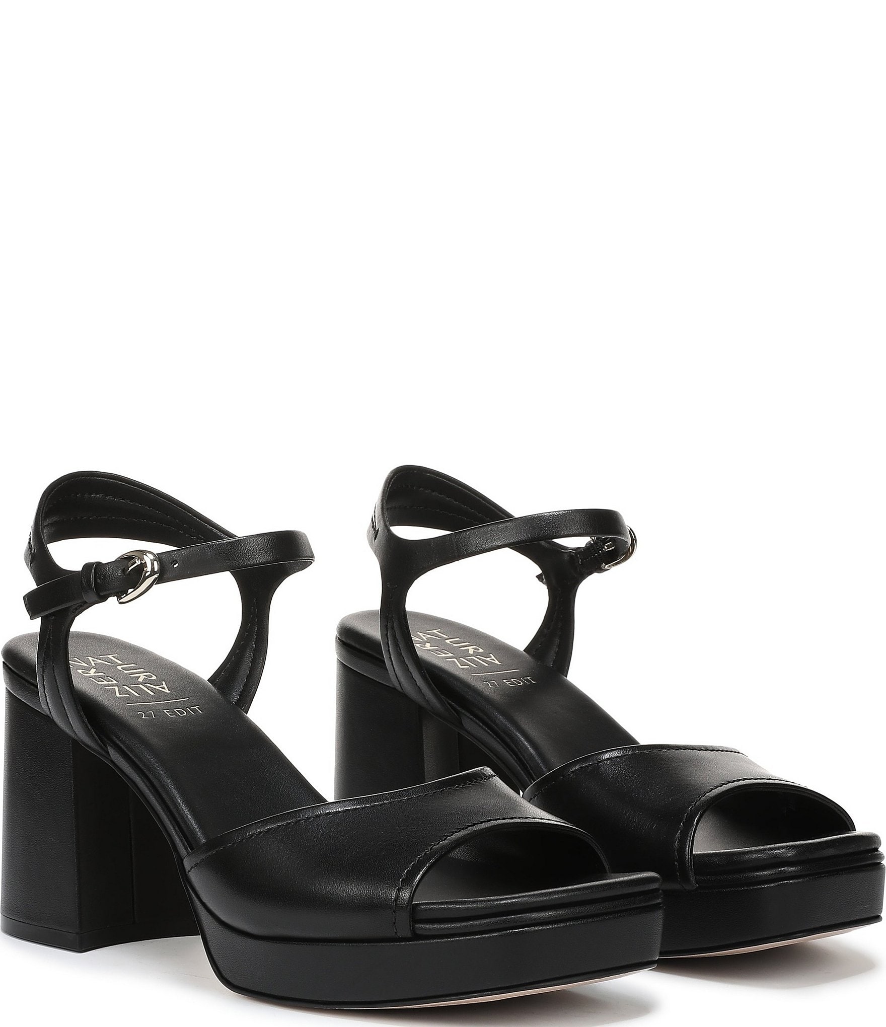 Naturalizer 27 EDIT Paige Leather Platform Block Heel Sandals