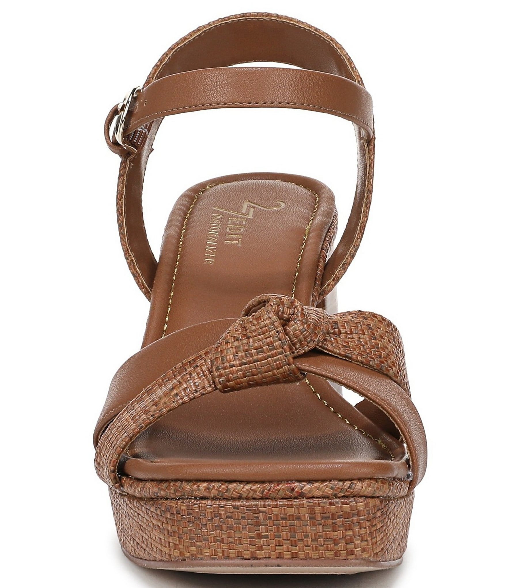 Naturalizer 27 EDIT Peyton Raffia Stack Block Heel Platform Sandals