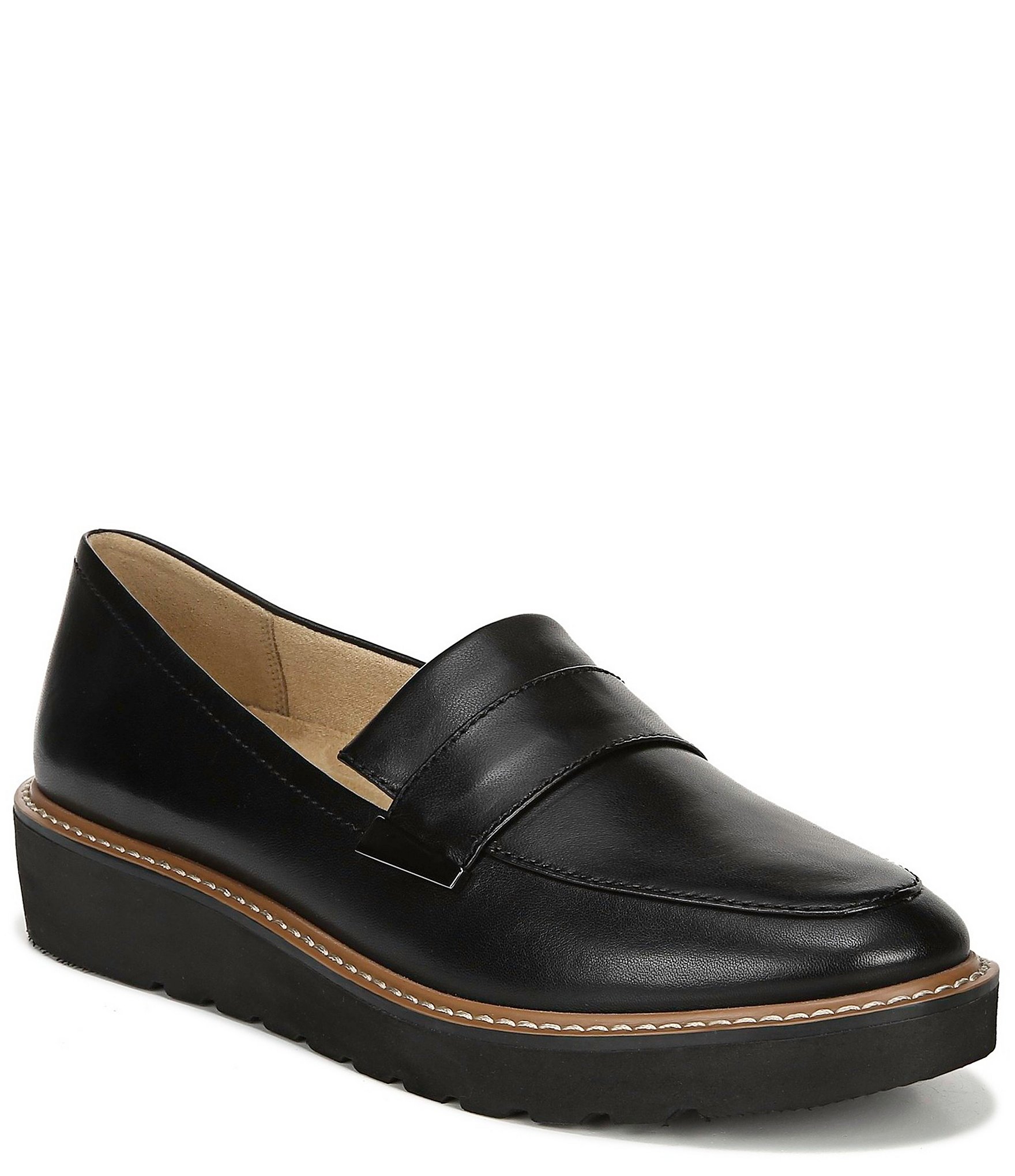 Naturalizer Adiline Leather Slip-On Lightweight Wedge Loafers | Dillard's