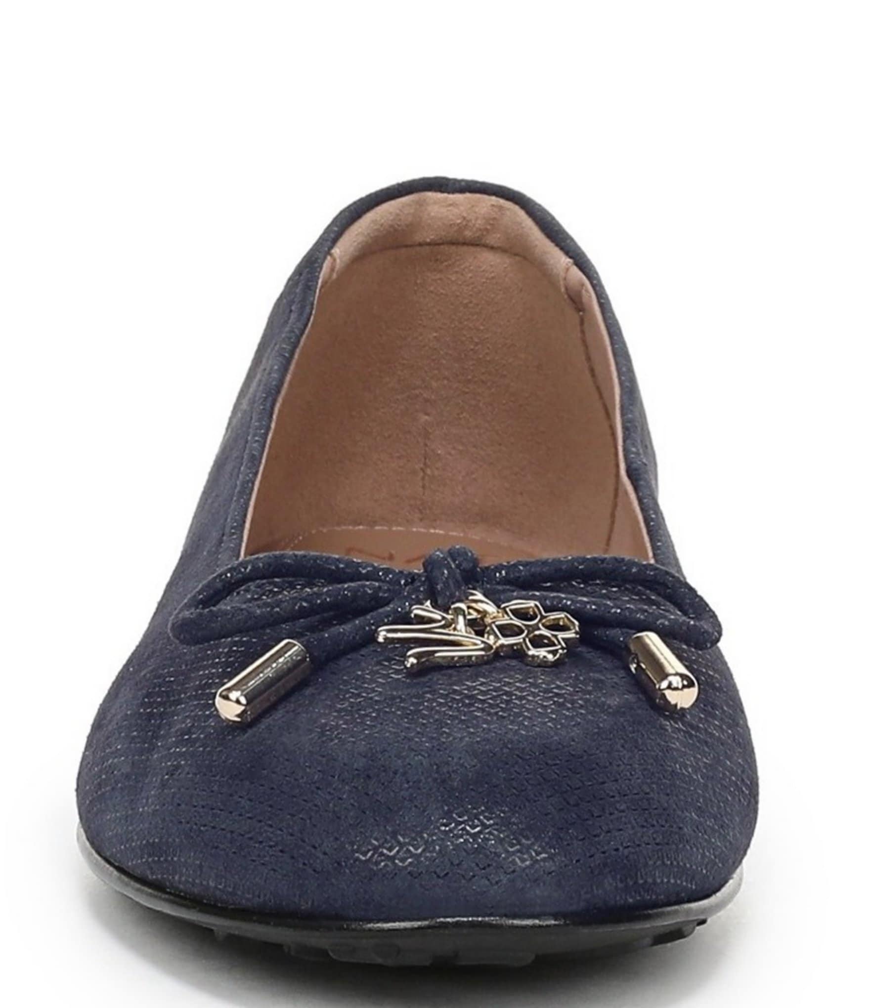 Naturalizer Ashlyn Snake Embossed Suede Bow Ballet Flats
