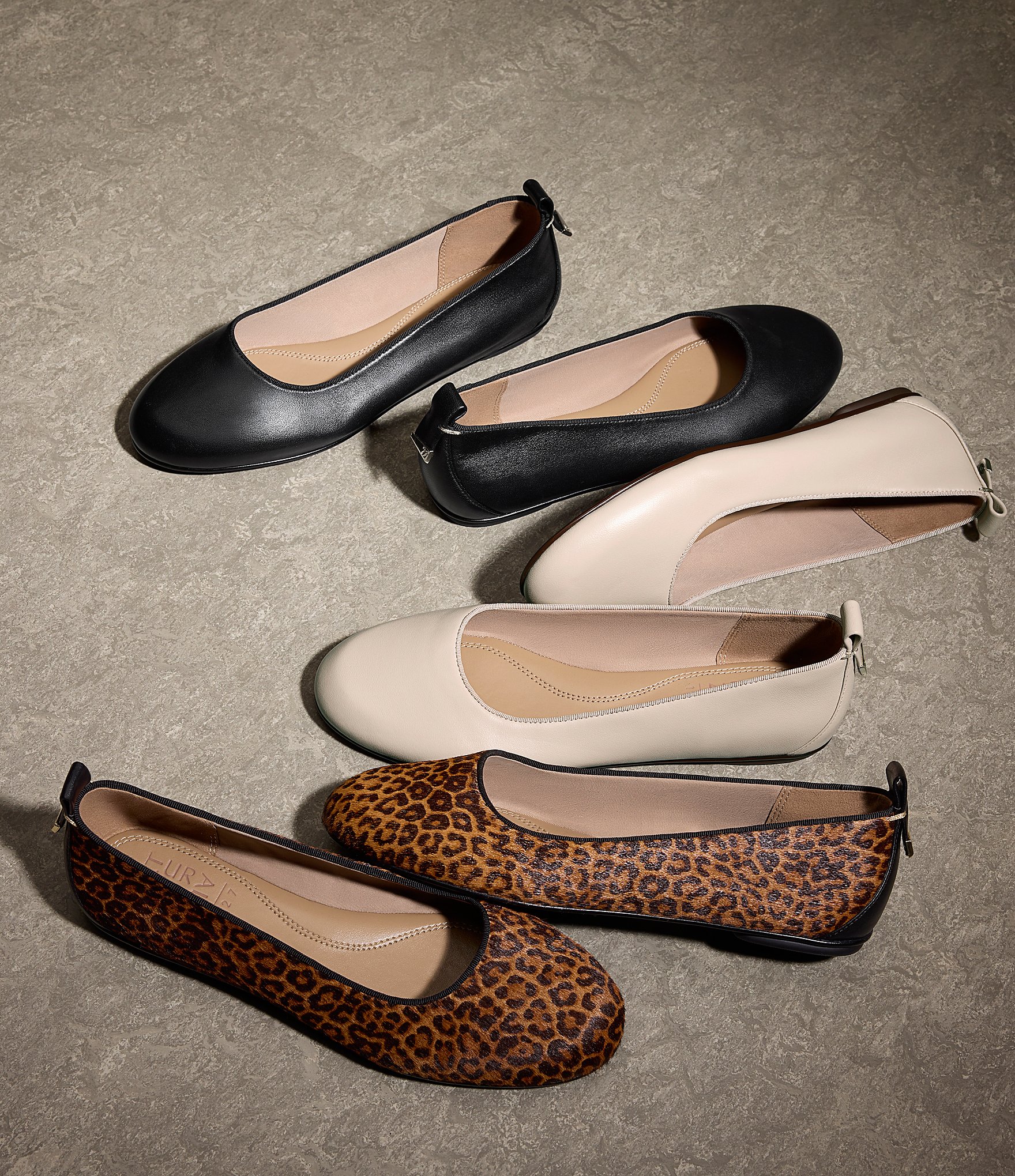 Naturalizer Ava Leopard Print Calf Hair Round Toe Ballet Flats