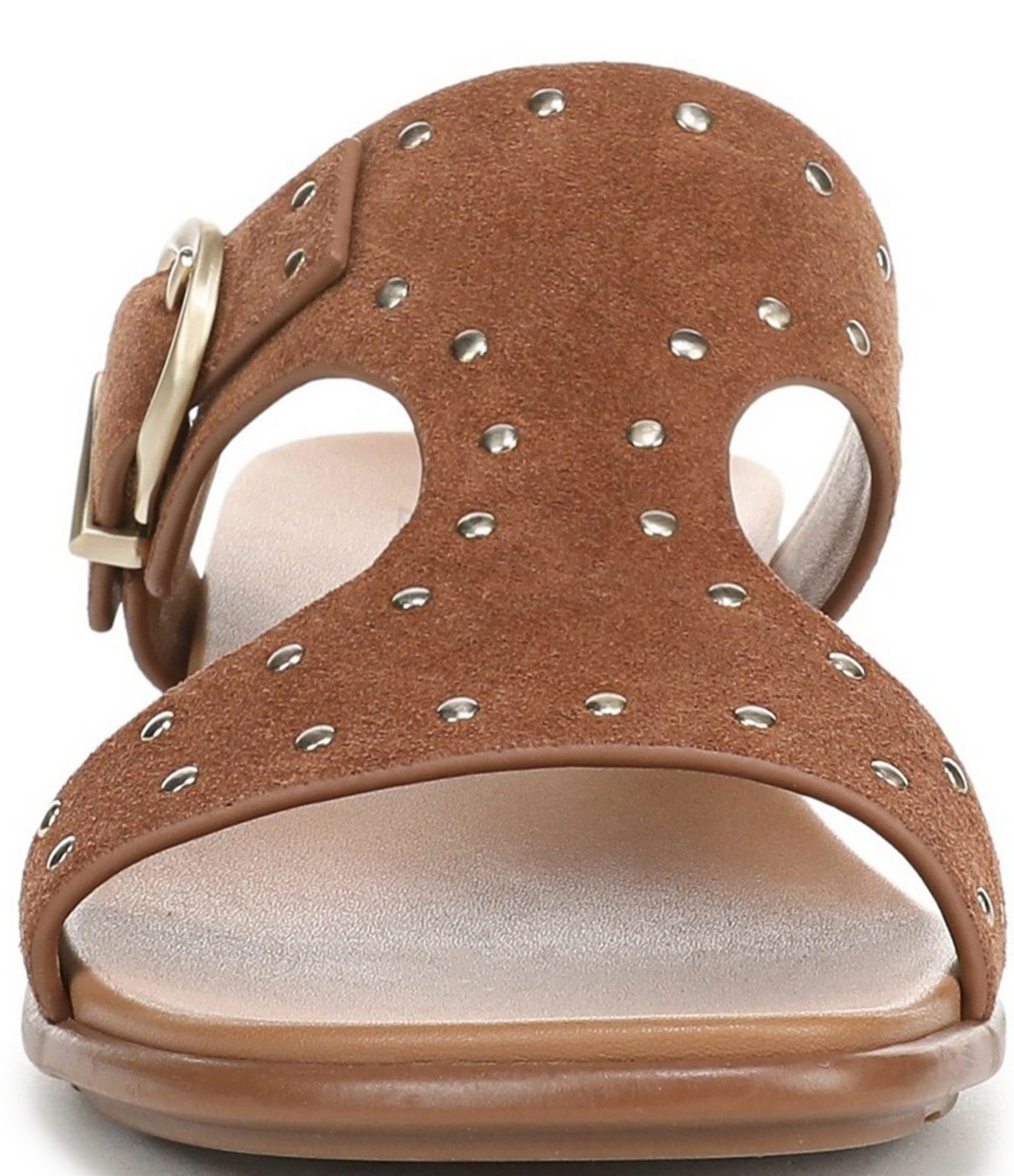 Naturalizer Beach Studded Suede T-Strap Slide Sandals