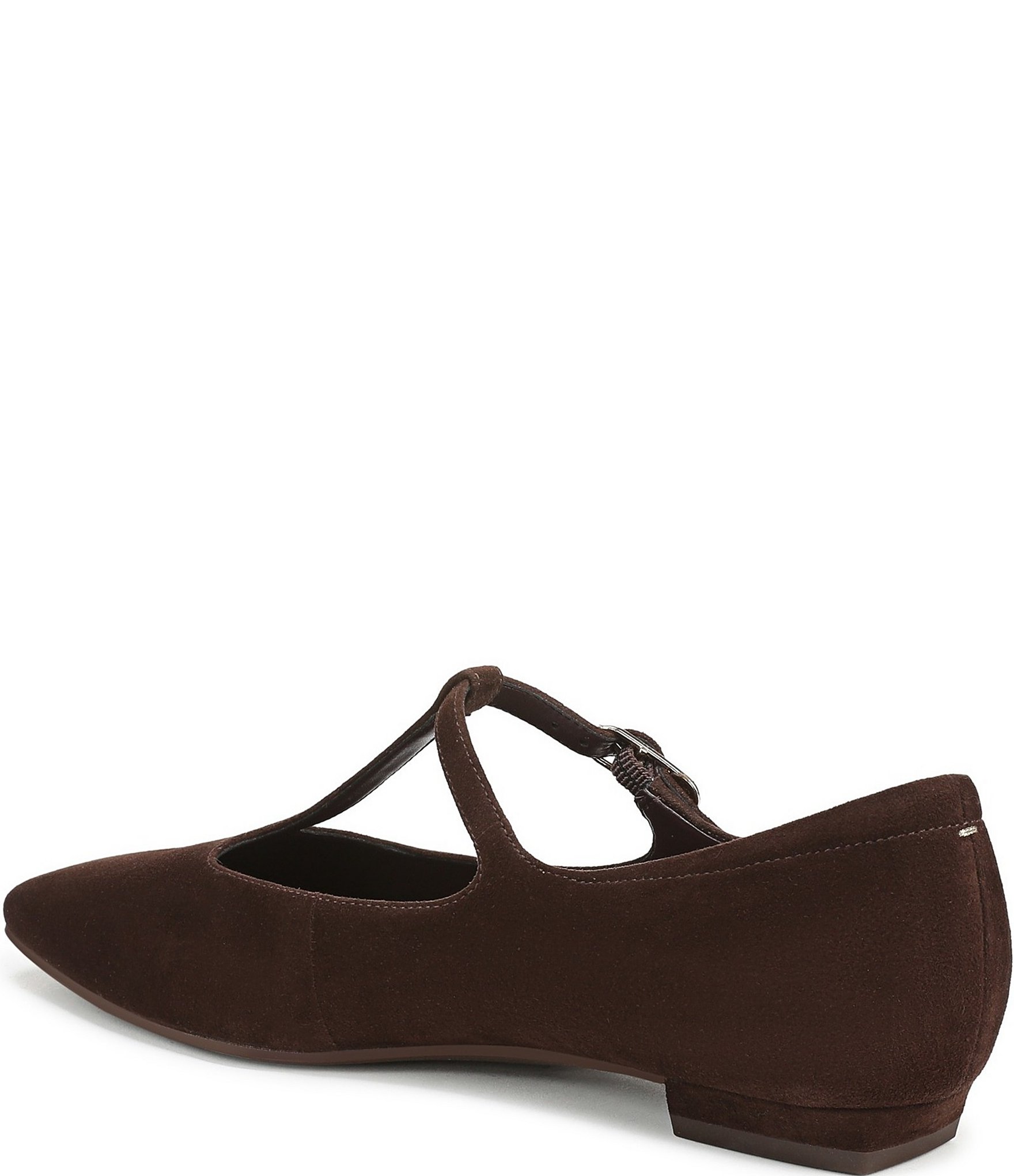 Naturalizer Bella Suede Square Toe T-Strap Mary Jane Flats