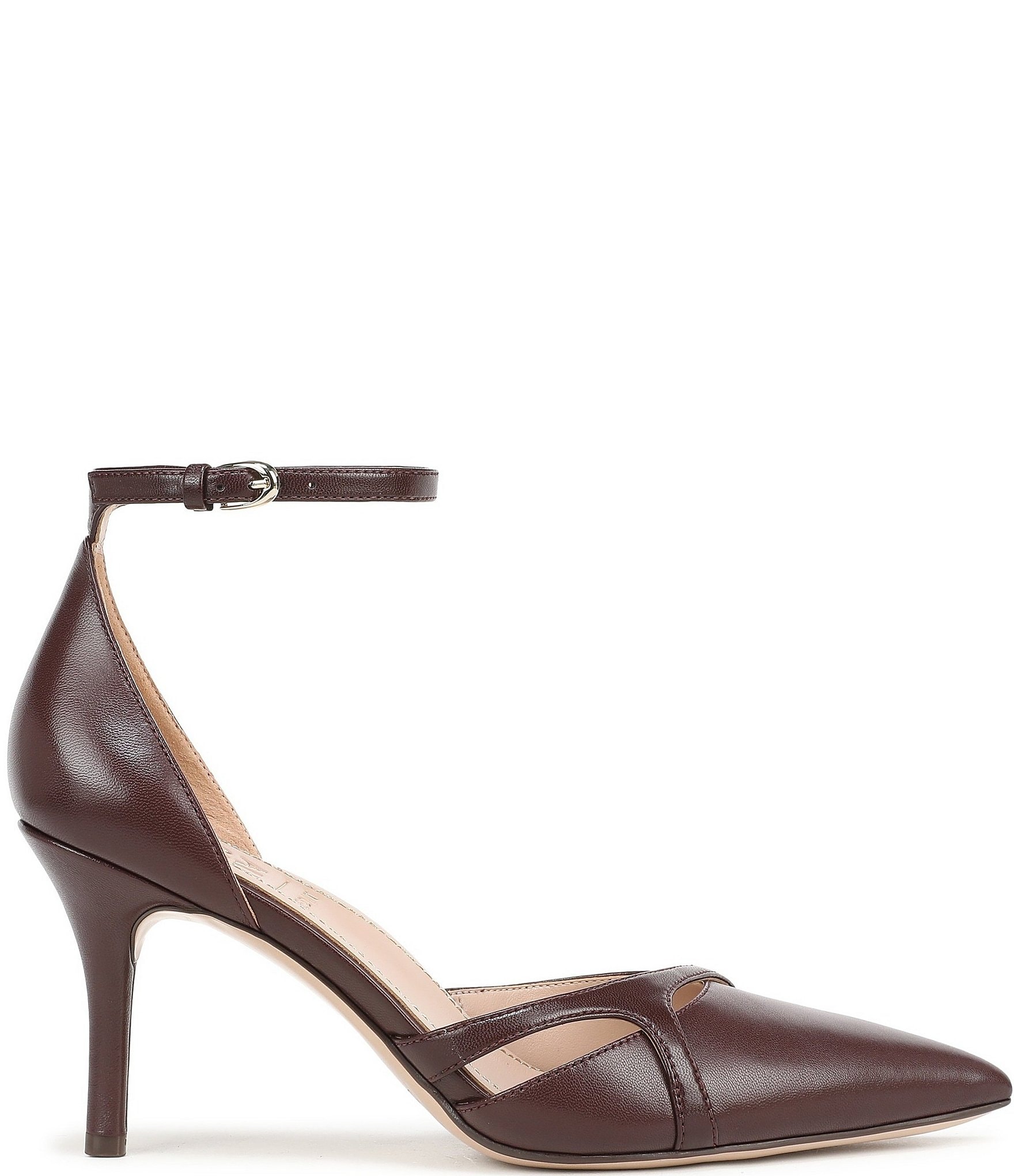 Naturalizer Bliss Leather Pointed Toe Ankle Strap Dress Pumps
