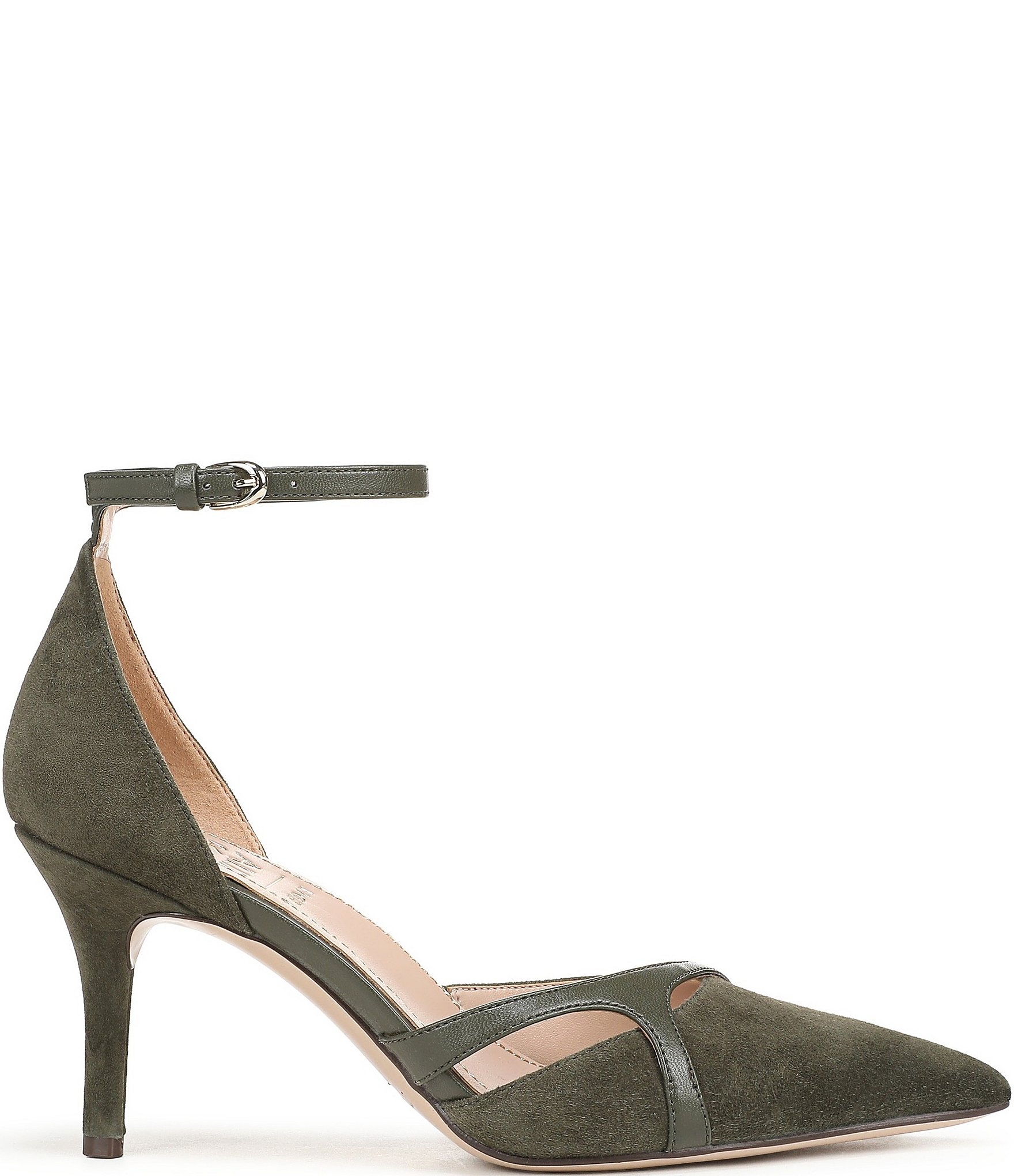 Naturalizer Bliss Suede Pointed Toe Ankle Strap Dress Pumps