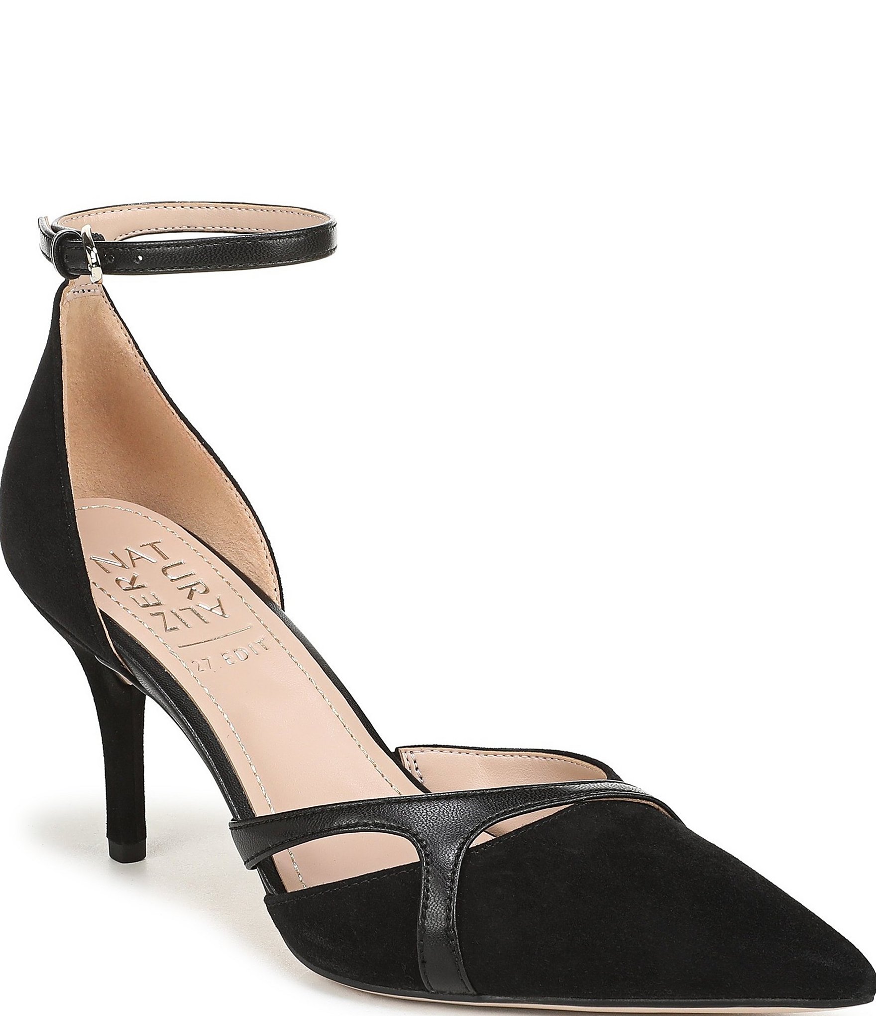 Naturalizer Bliss Suede Pointed Toe Ankle Strap Dress Pumps