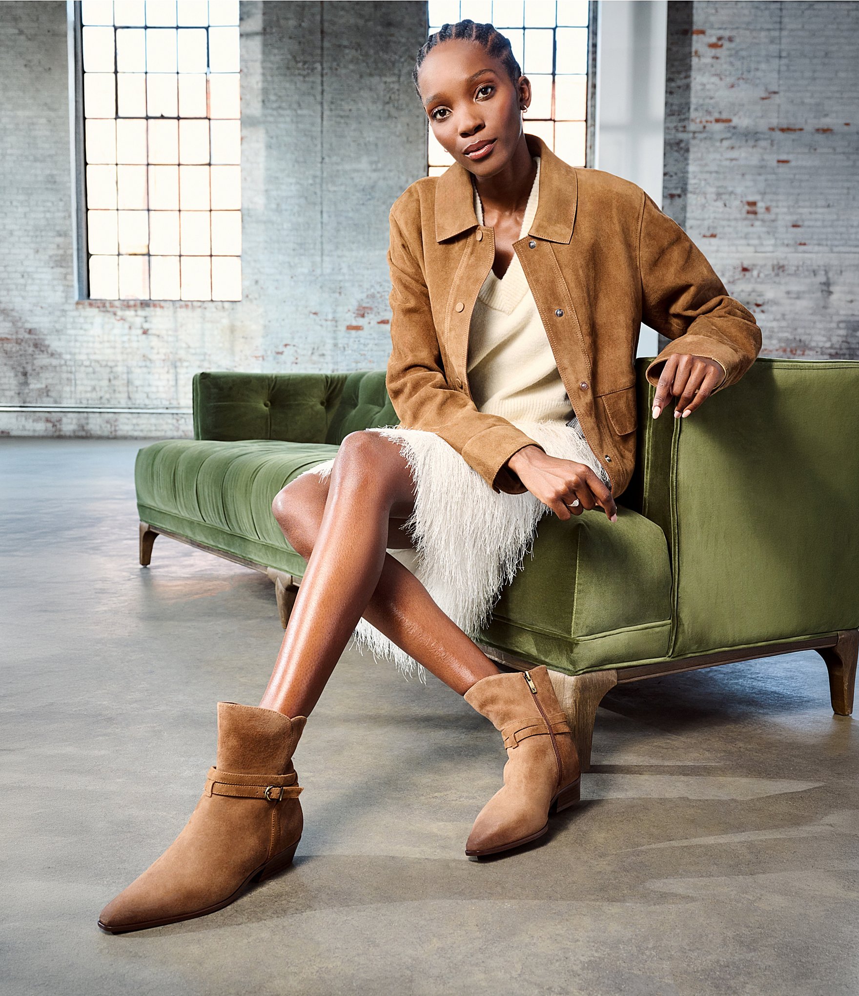 Naturalizer Boden Suede Double Strap Snip Toe Ankle Booties