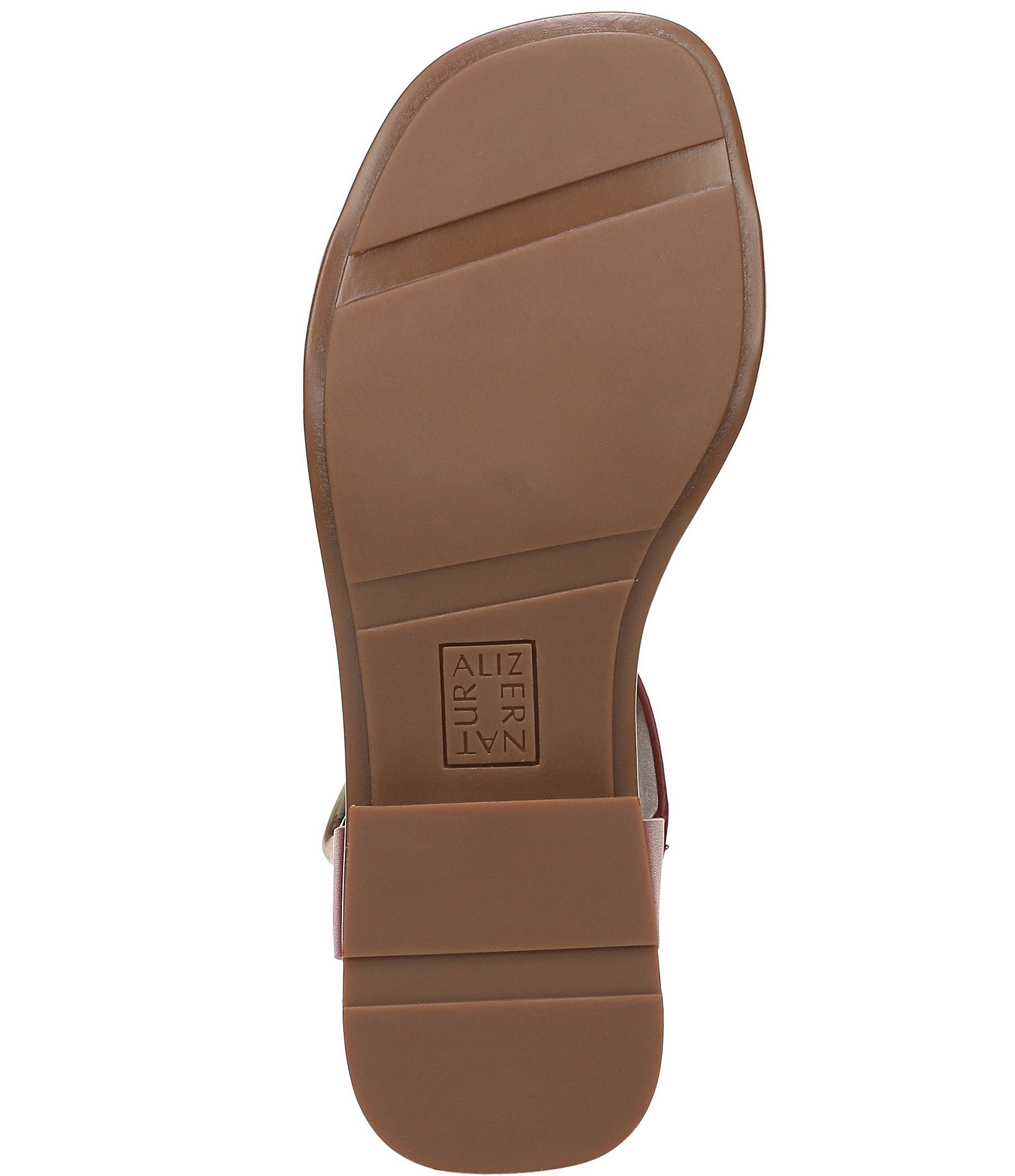 Naturalizer Brandy Leather Big Buckle Hardware T-Strap Ankle Wrap Sandals