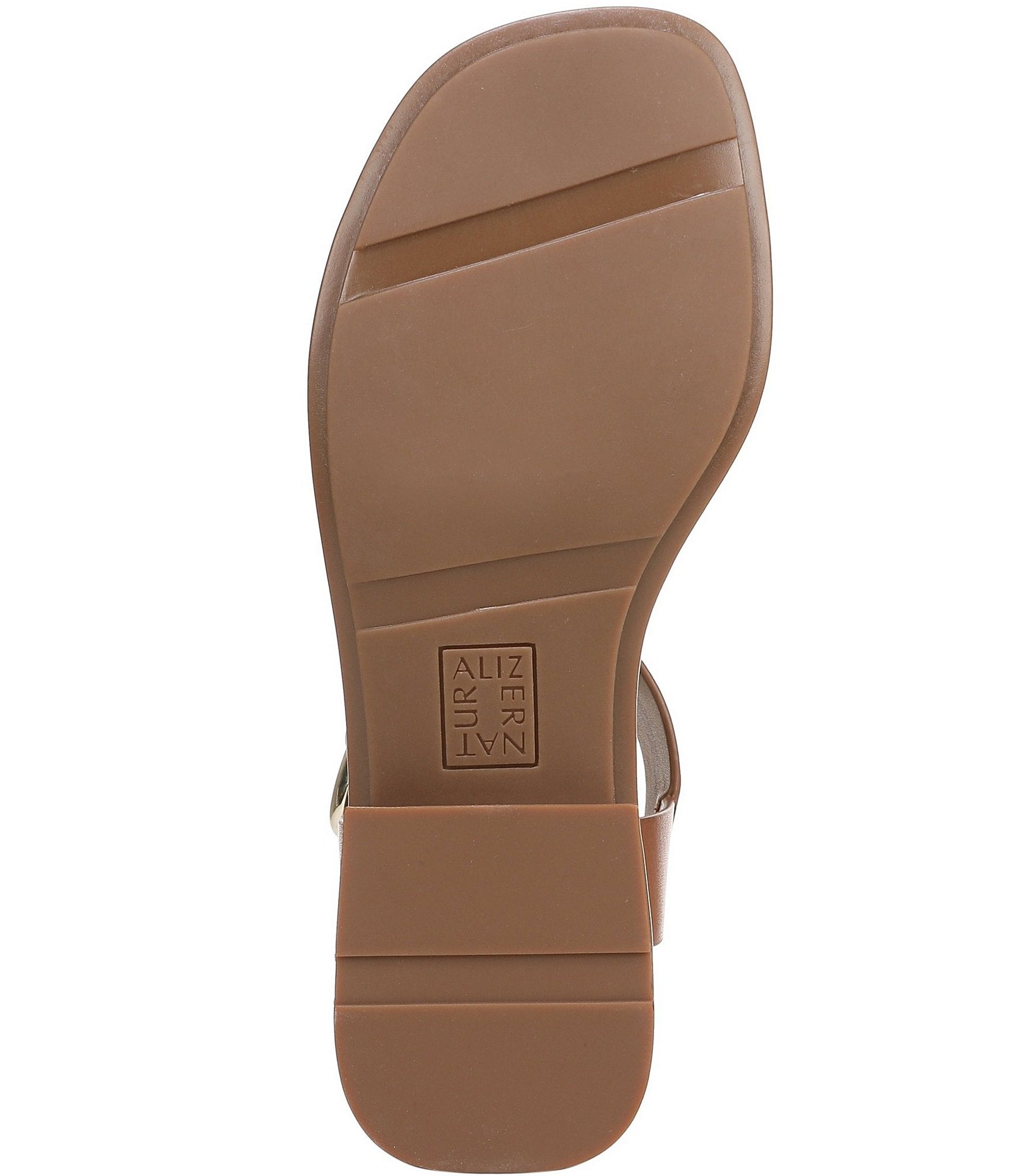 Naturalizer Brandy Leather Big Buckle Hardware T-Strap Ankle Wrap Sandals