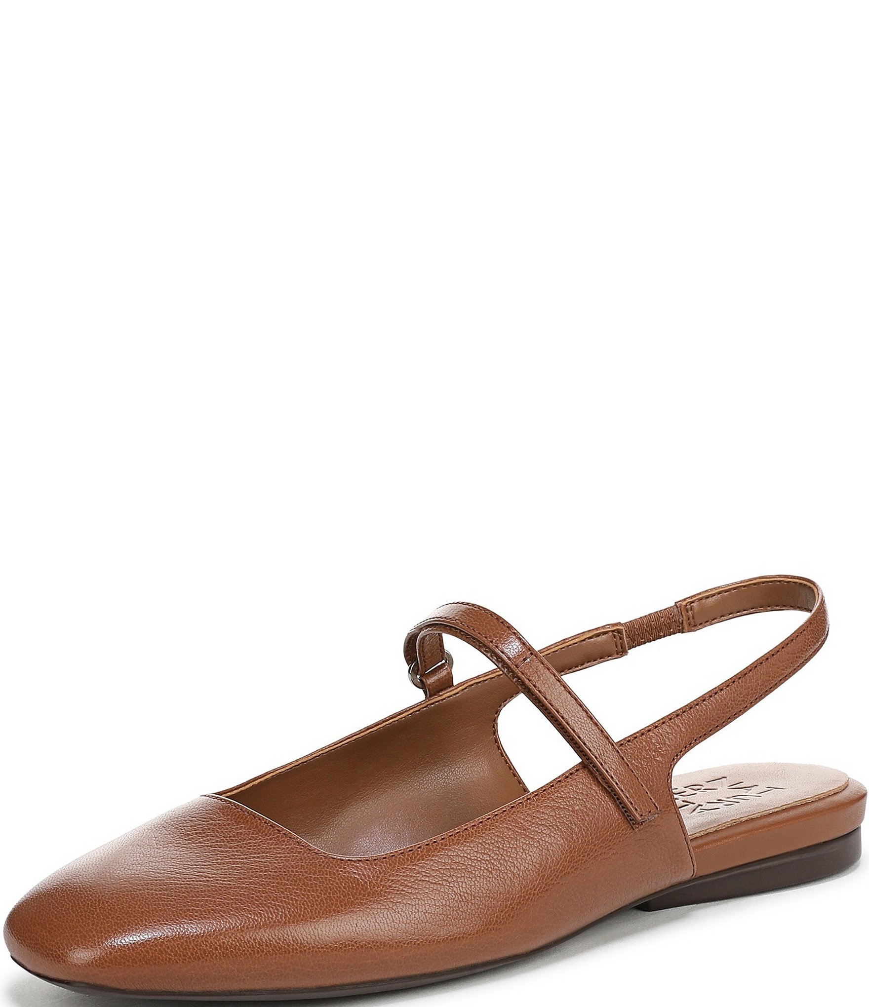 Naturalizer Connie Leather Slingback Mary Jane Square Toe Ballet Flats