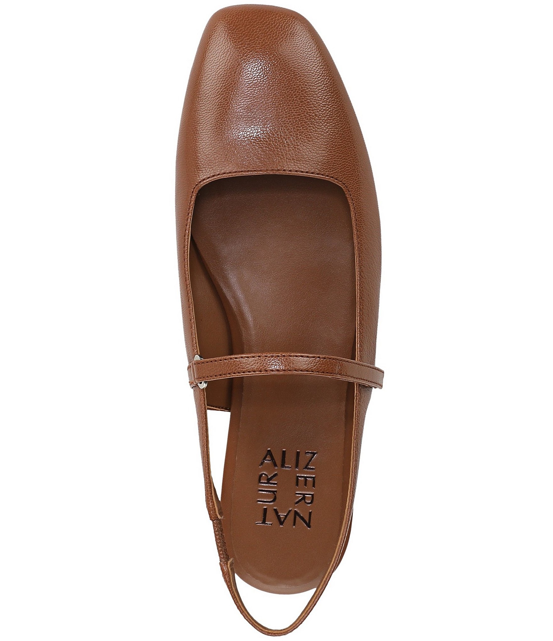 Naturalizer Connie Leather Slingback Mary Jane Square Toe Ballet Flats