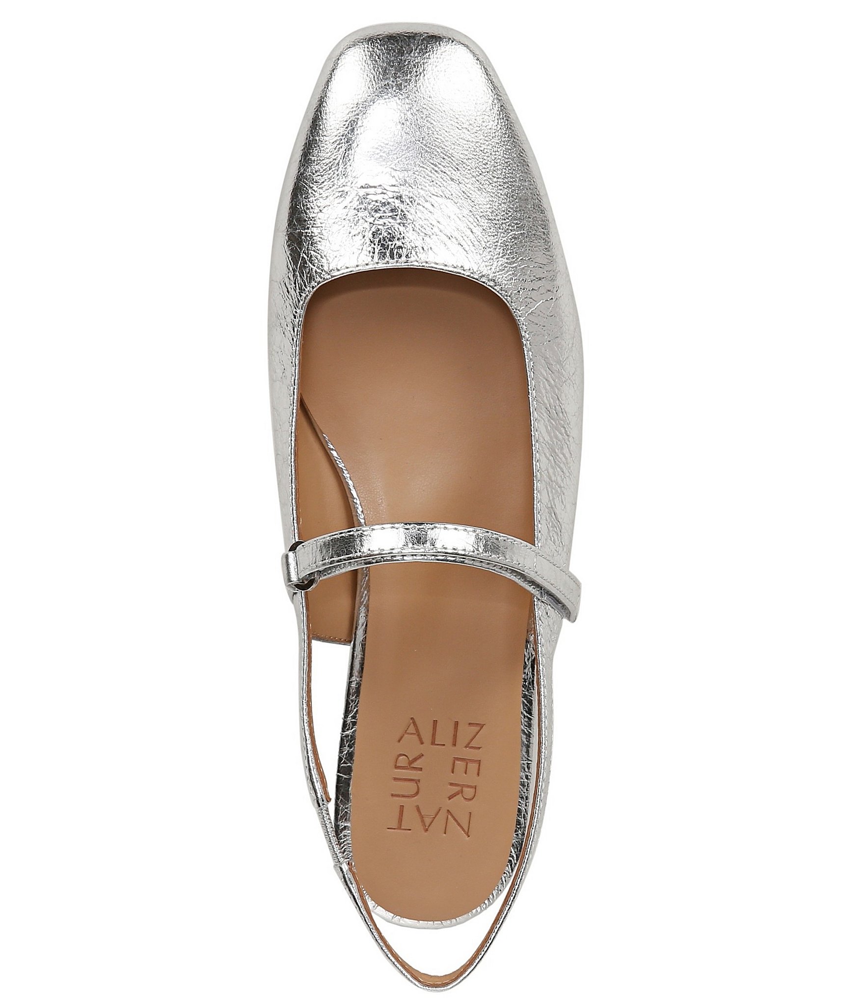 Naturalizer Connie Leather Slingback Mary Jane Square Toe Ballet Flats