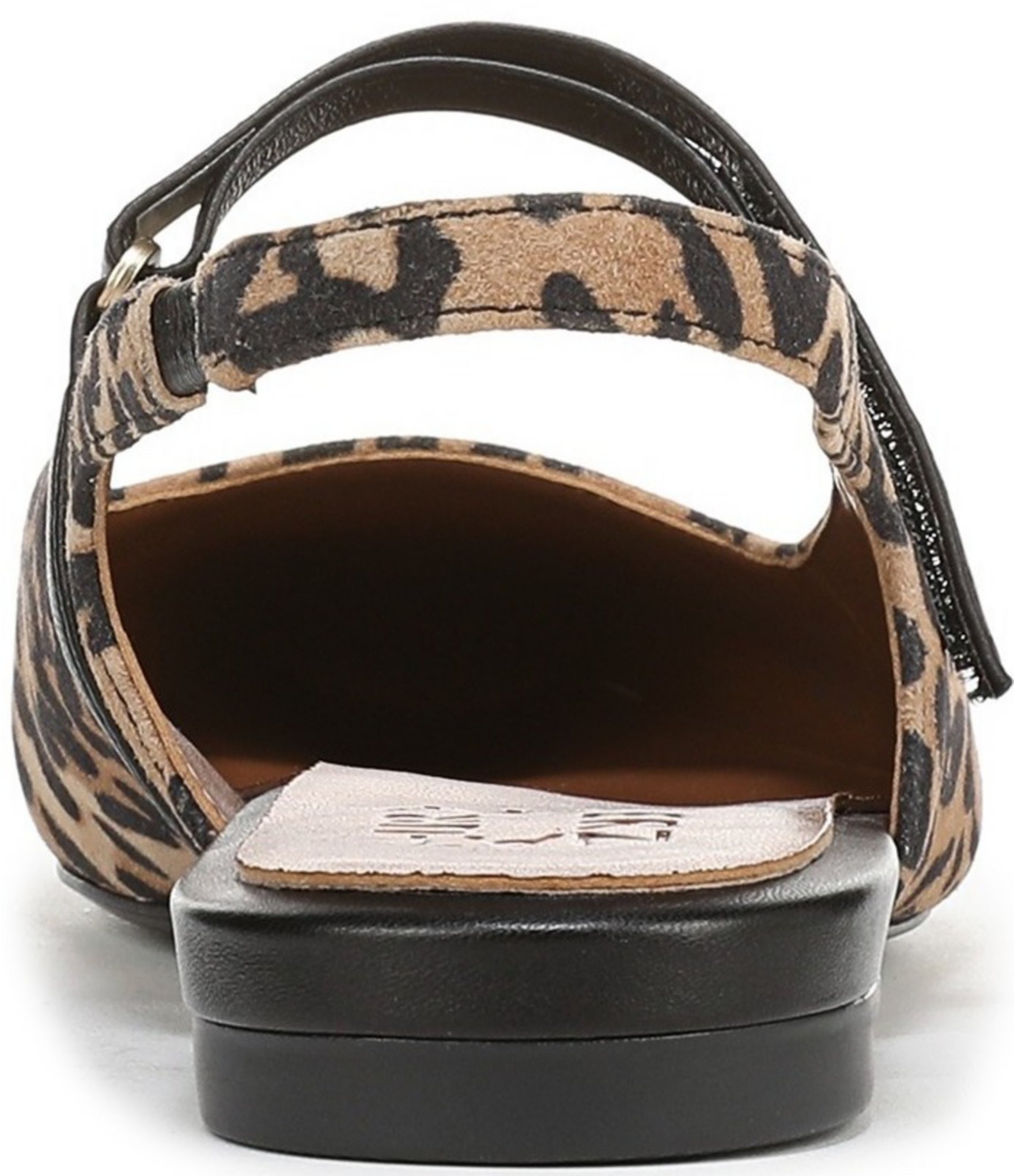 Naturalizer Connie Leopard Suede Slingback Mary Jane Square Toe Ballet Flats