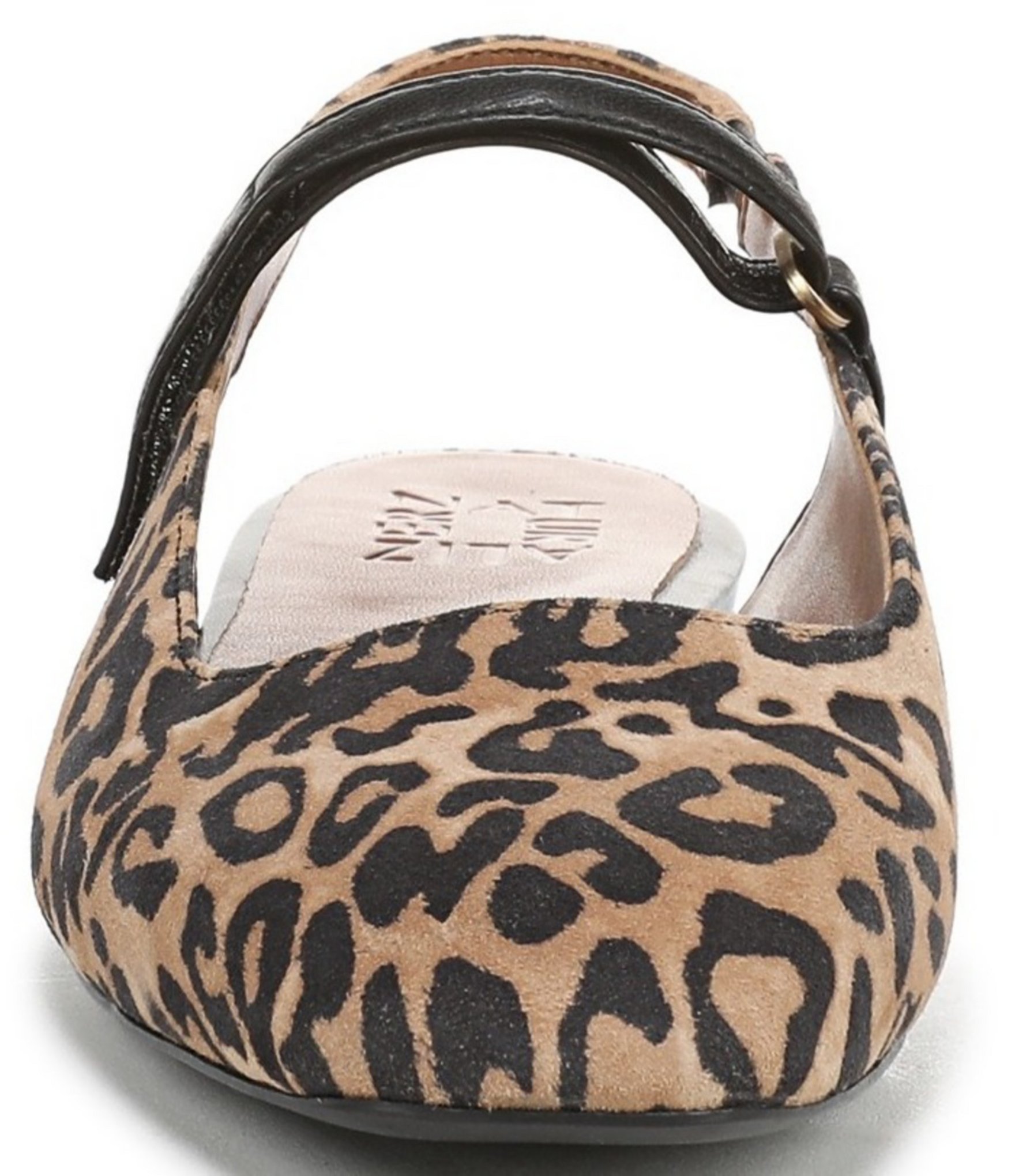Naturalizer Connie Leopard Suede Slingback Mary Jane Square Toe Ballet Flats