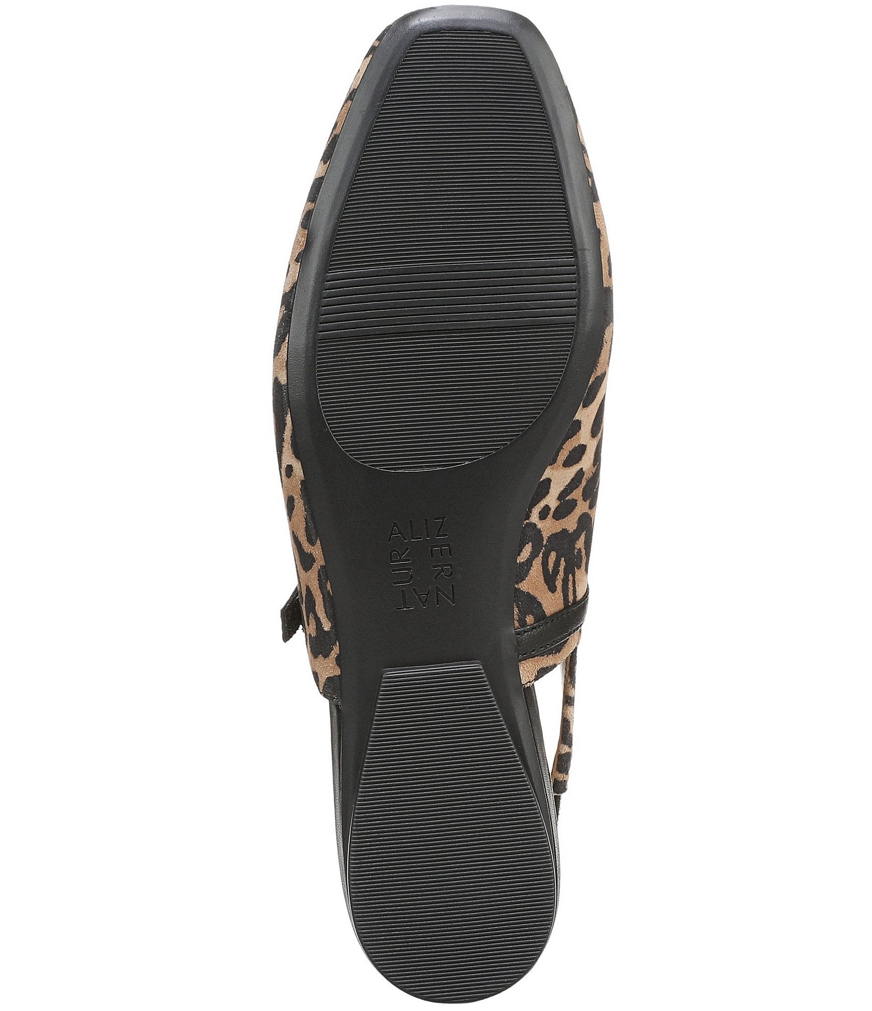 Naturalizer Connie Leopard Suede Slingback Mary Jane Square Toe Ballet Flats