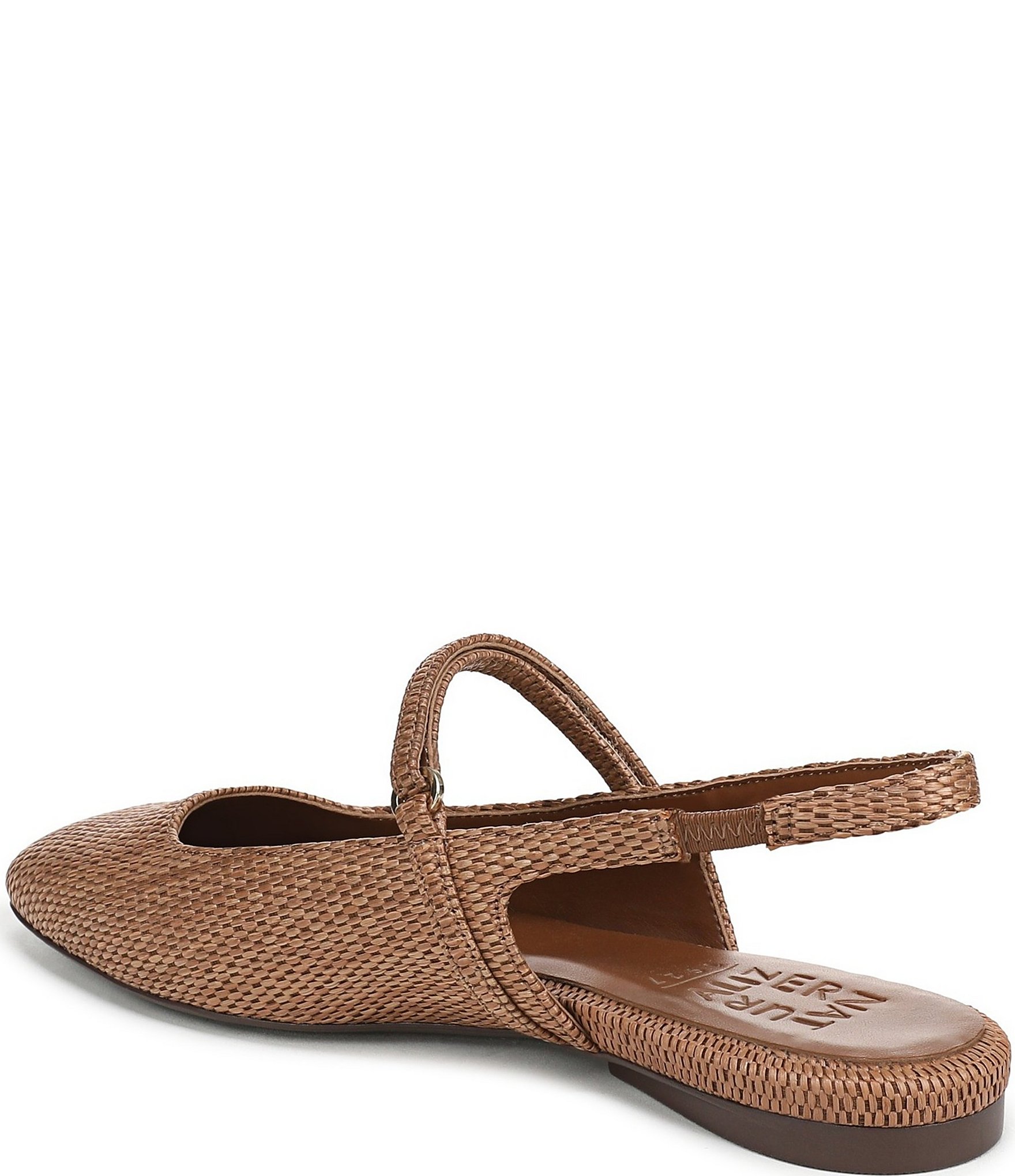 Naturalizer Connie Raffia Slingback Mary Jane Square Toe Ballet Flats