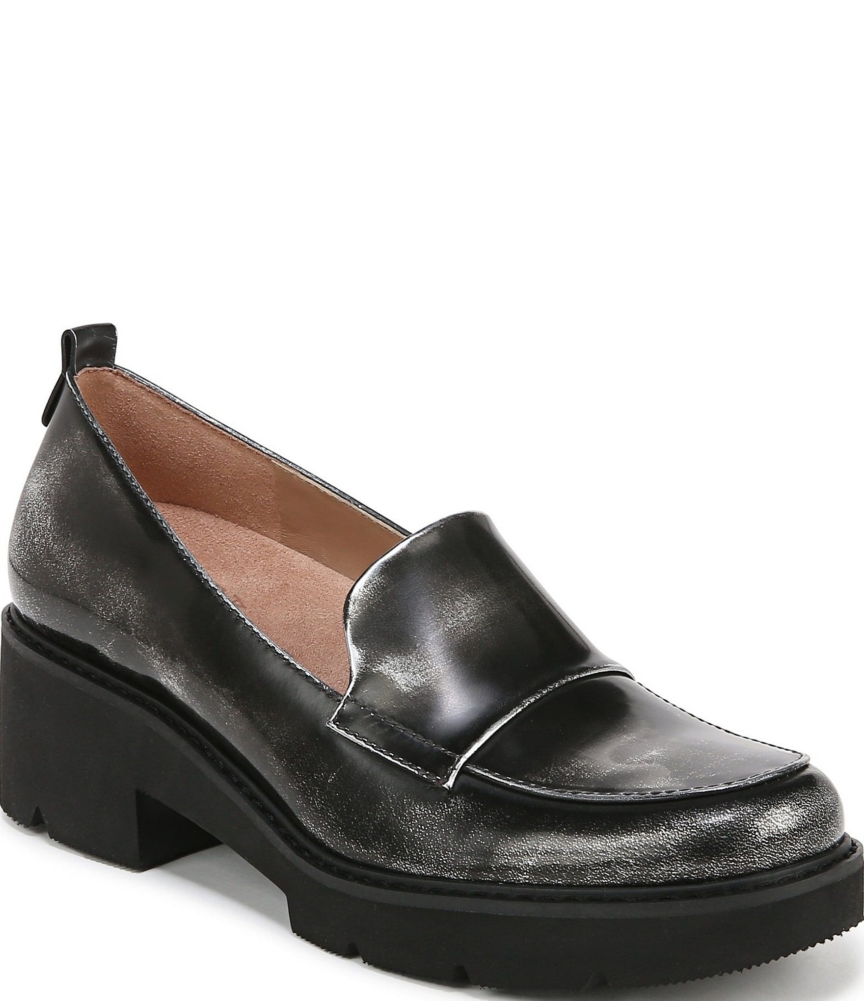 Naturalizer Darry Brushed Metallic Leather Lug Sole Loafer | Dillard's