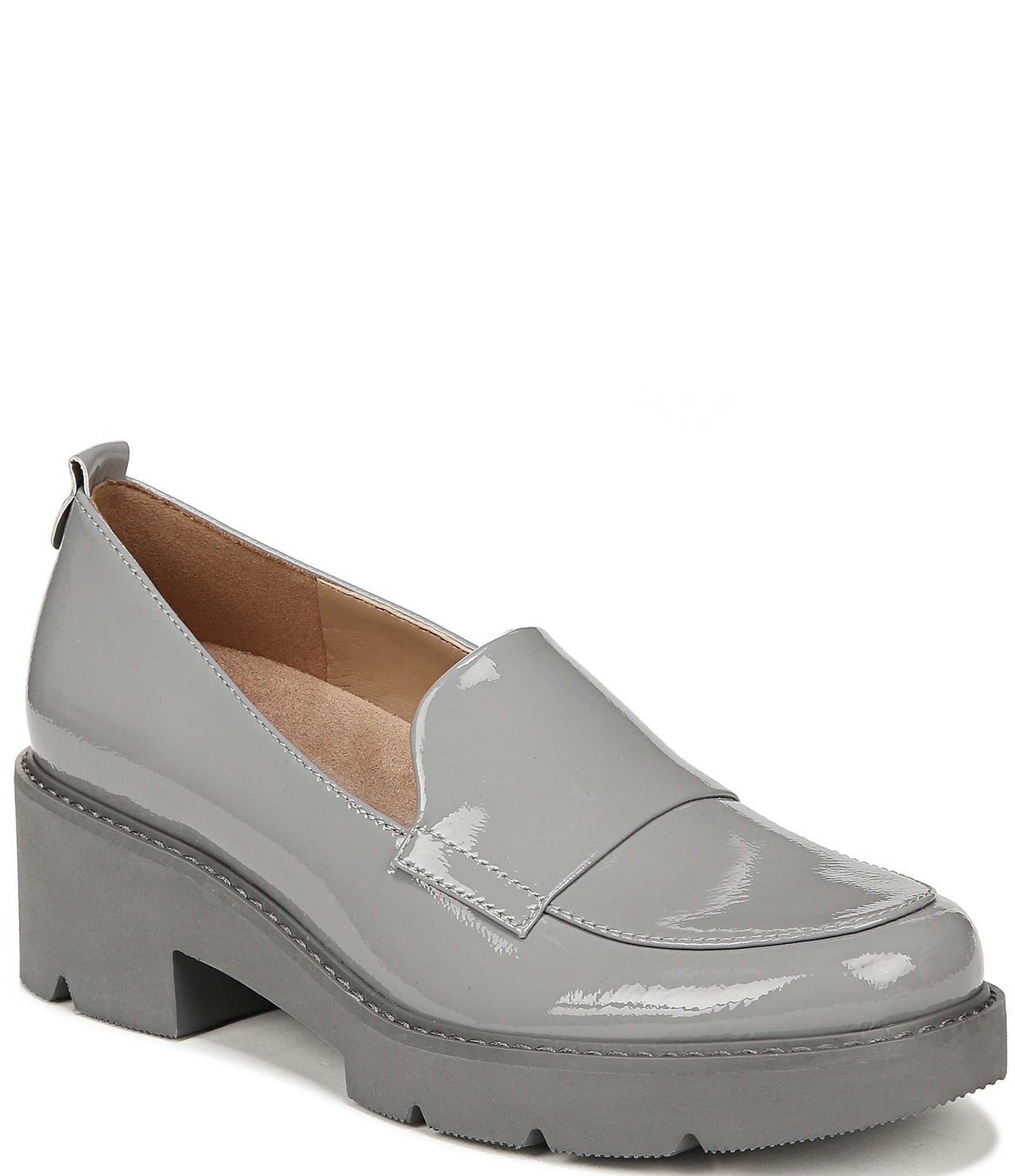 Naturalizer Darry Patent Leather Lightweight Lug Sole Platform Loafers ...