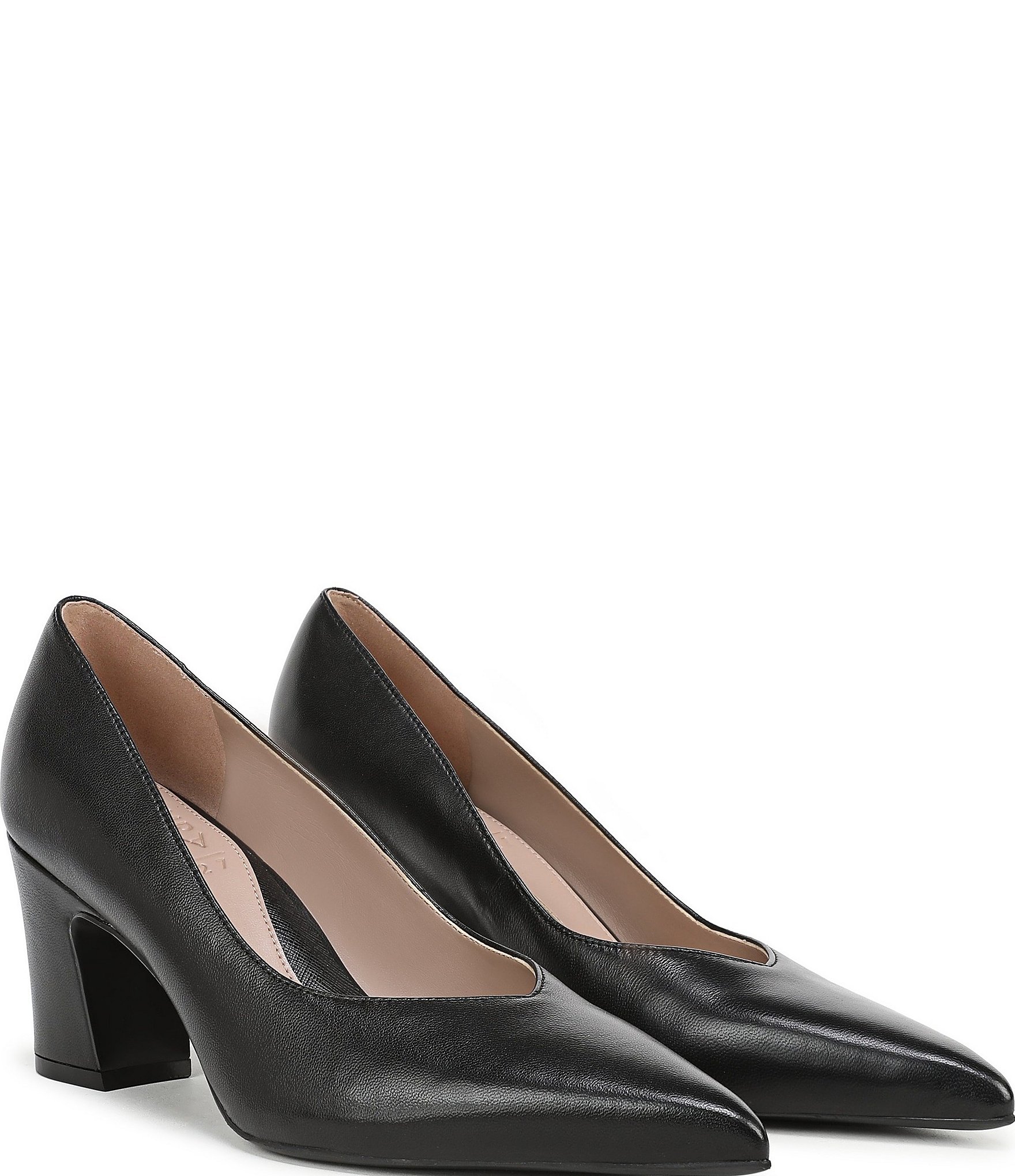Naturalizer Ella Leather Pointed Toe Block Heel Pumps