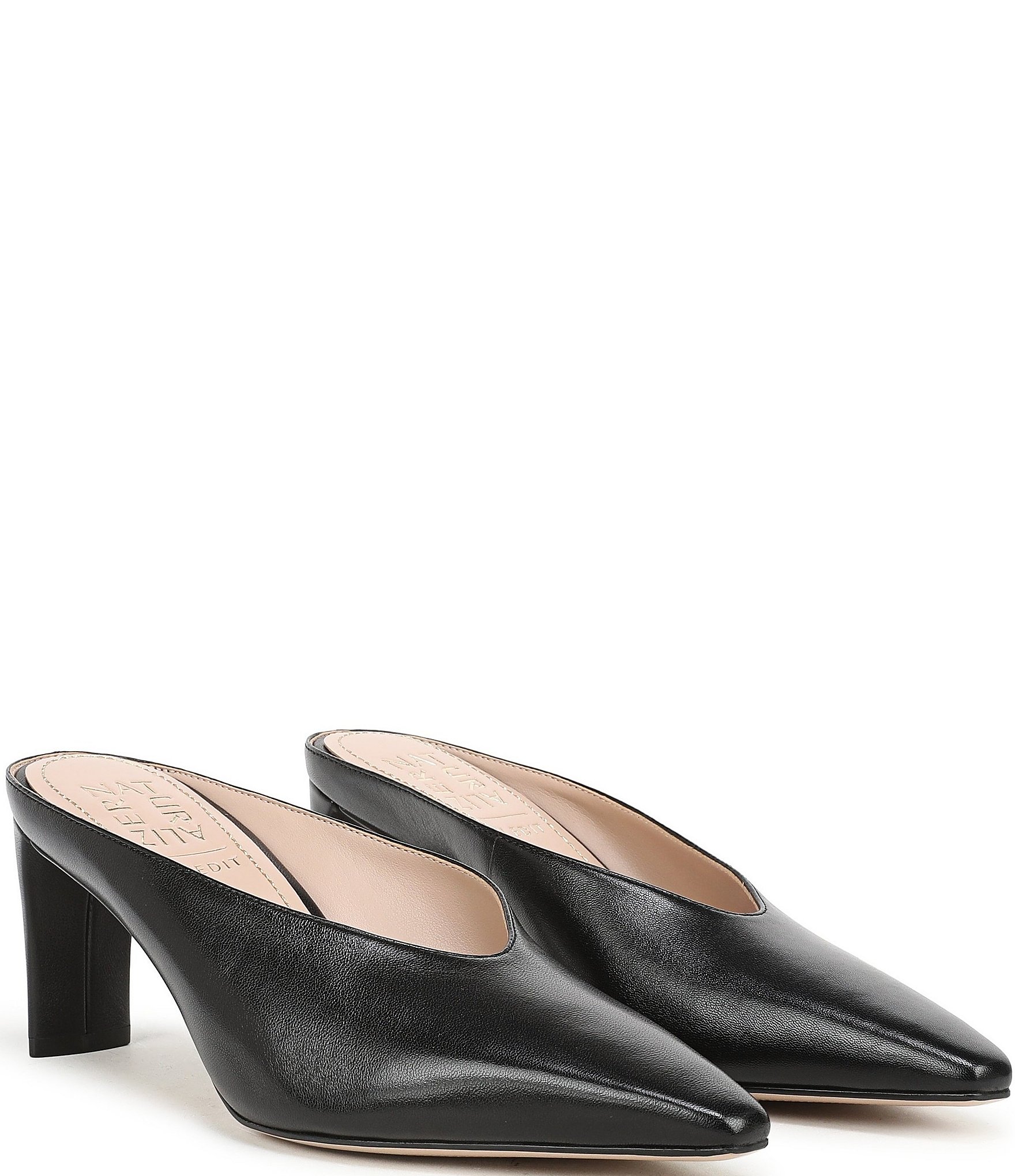Naturalizer Emerson Leather High Vamp Snip Toe Dress Mules